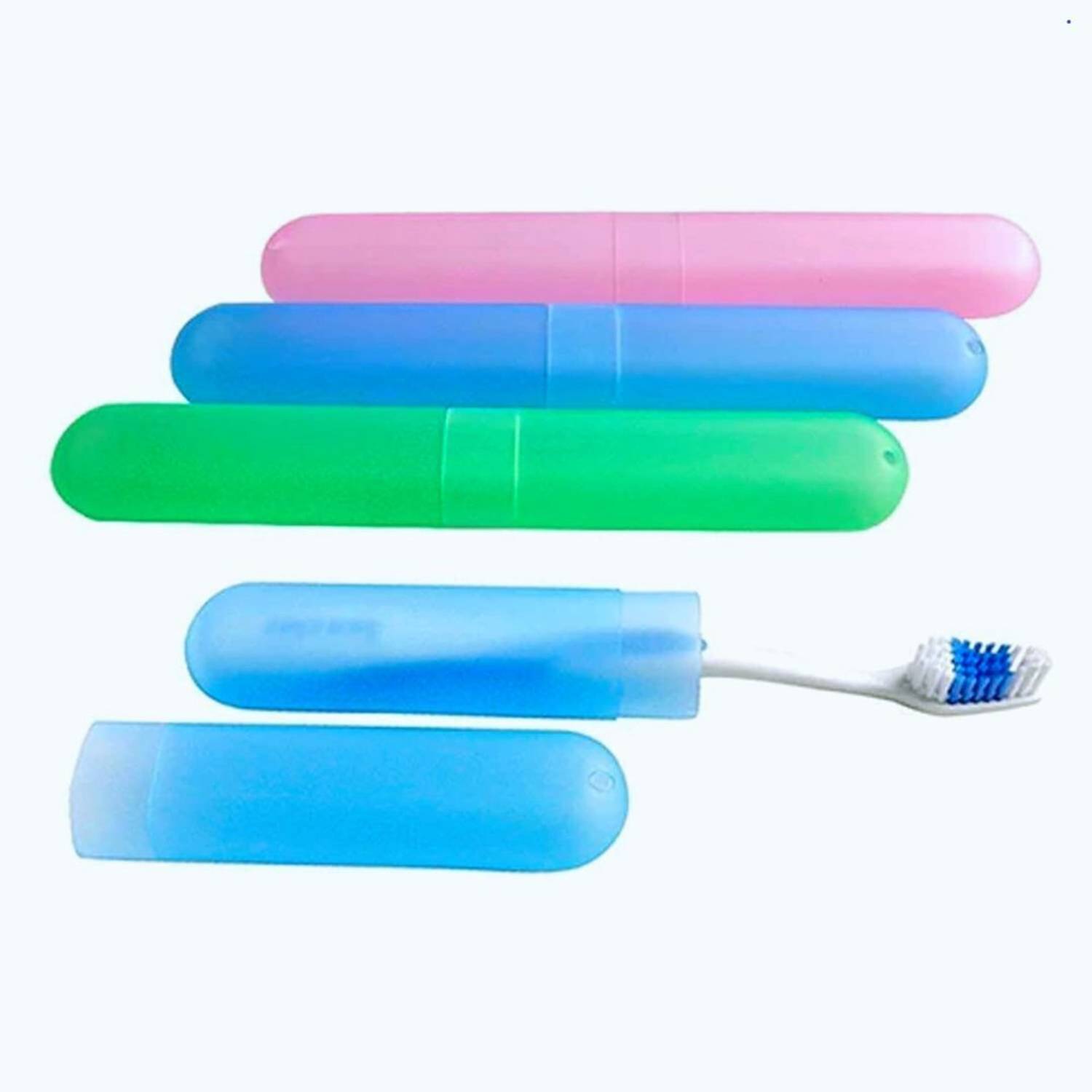 AnjaniputrA 4 Pcs Anti Bacterial Toothbrush Container Tooth Brush Travel Cover,Holder,Cases Plastic Toothbrush Holder