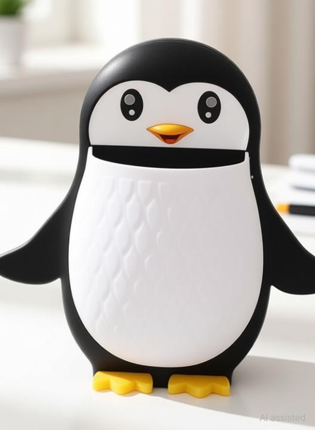 Image of Bowoze Penguin Toothbrush Holder /Brush Stand /Pen Holder /Kitchen /Bedroom /Office. Plastic Toothbrush Holder