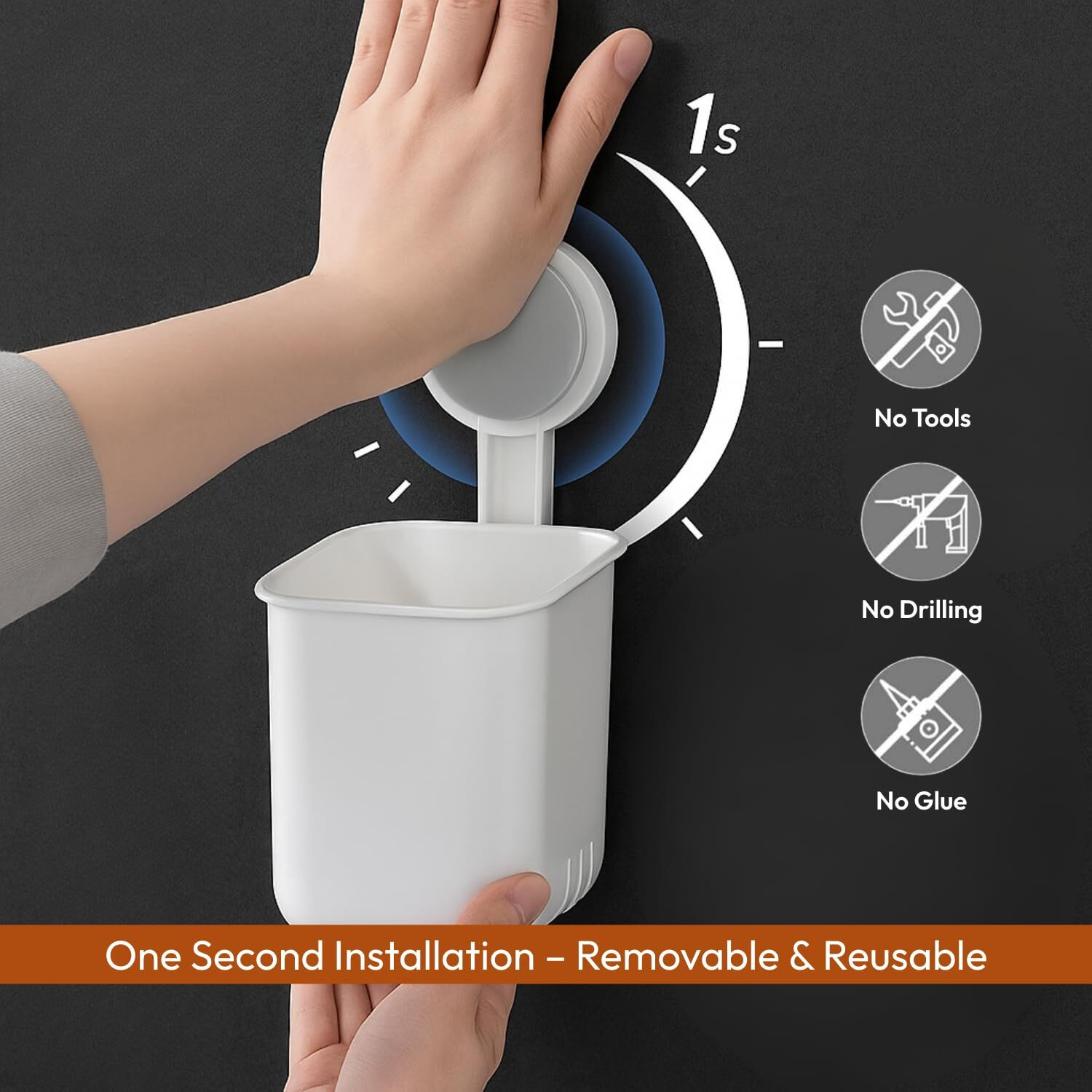 Image of Flipkart SmartBuy Toothbrush Holders for Bathroom, Brush Holder for Bathroom Wall Mounted Plastic Toothbrush Holder