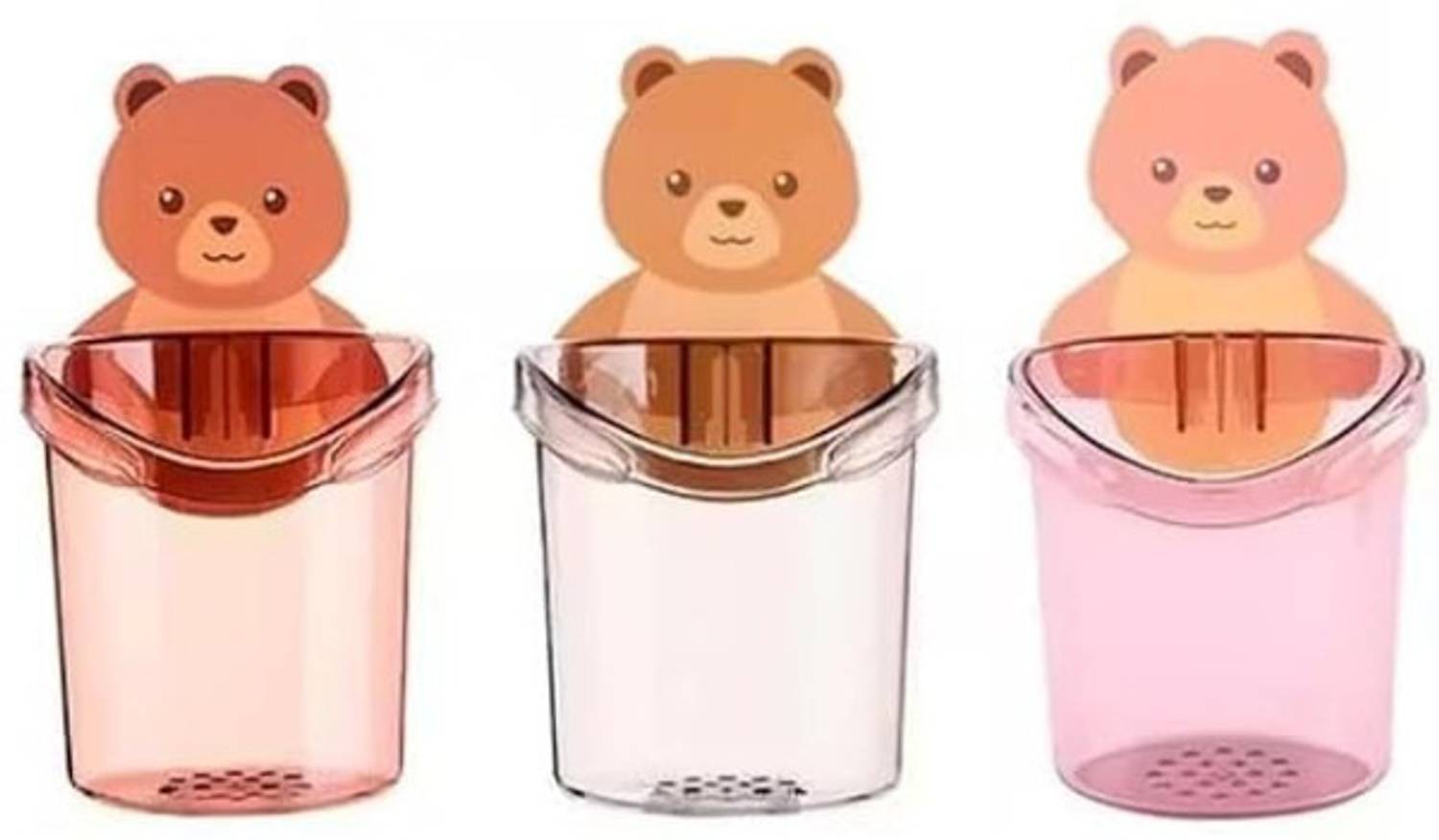 AVINASHAY Plastic Brush Holder 3 Pcs Set Plastic Toothbrush Holder