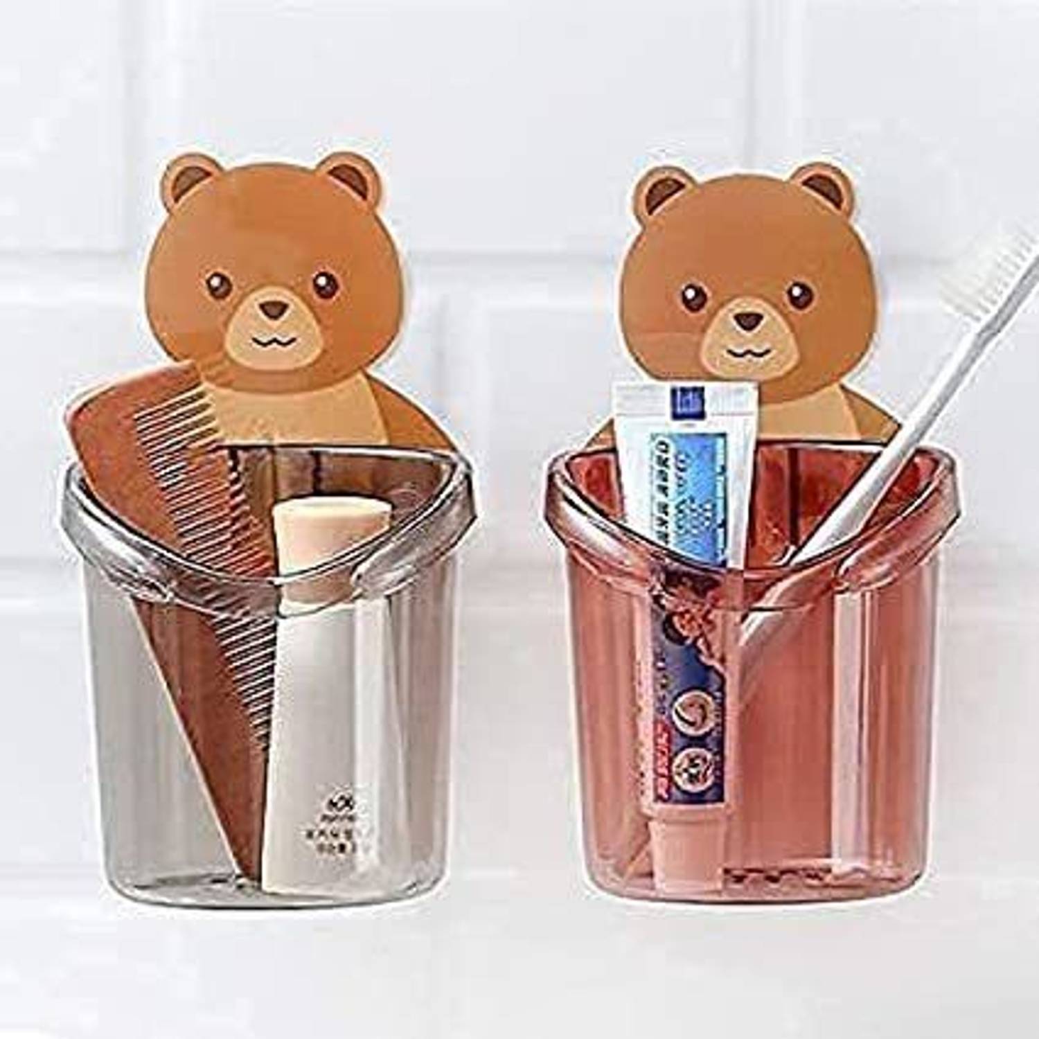 Algari Teddy Bear Toothbrush Holder Plastic Toothbrush Holder