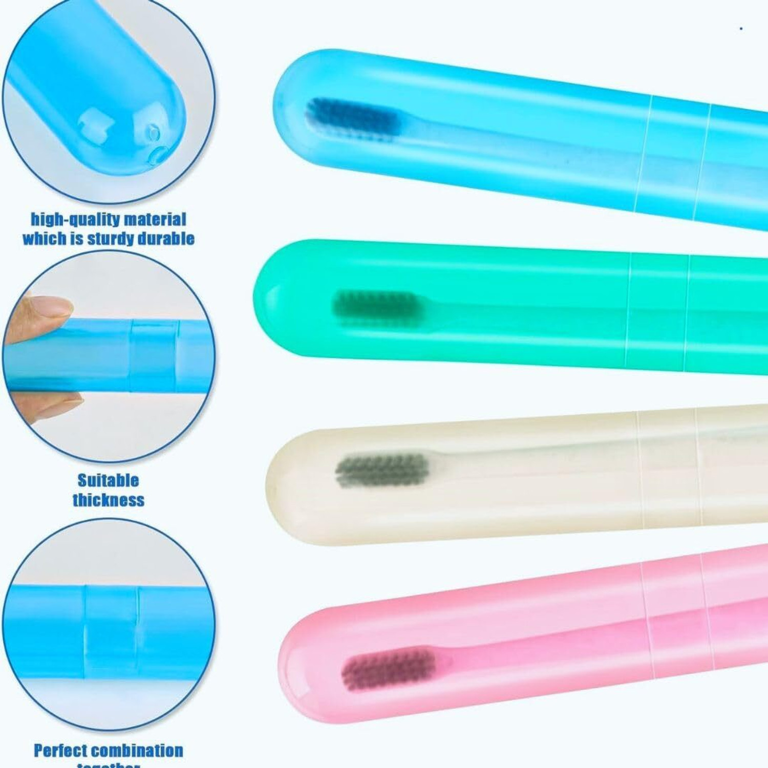 Image of PARAM DHYEY Toothbrush Container Tooth Brush Caps,Capsule for Storage and Travel Plastic Toothbrush Holder