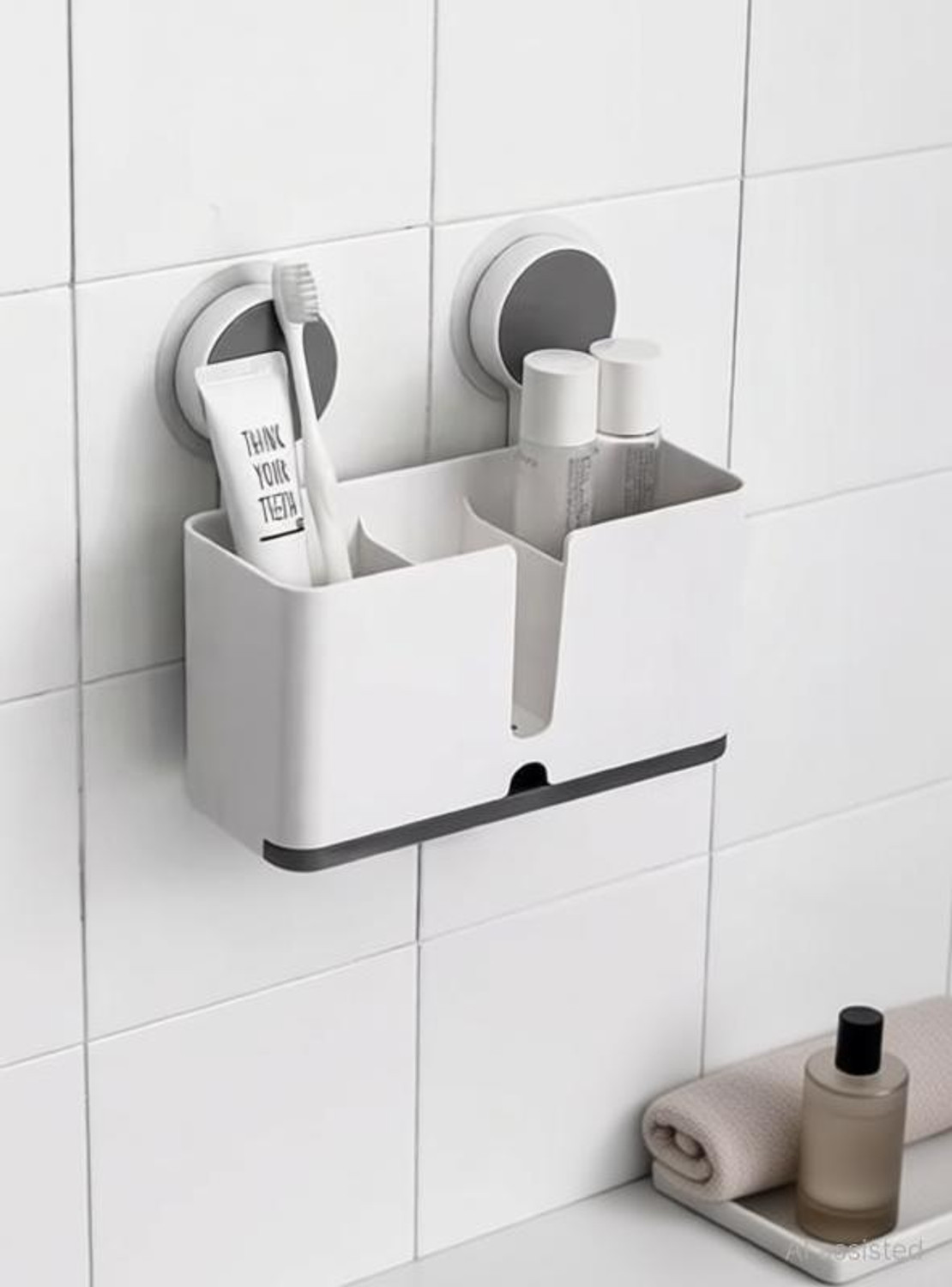 Image of RLEEDIPOLLP Double Toothbrush Holder Plastic Toothbrush Holder