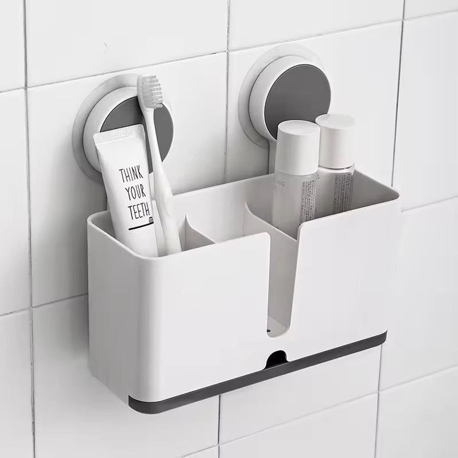 Image of RLEEDIPOLLP Double Toothbrush Holder Plastic Toothbrush Holder