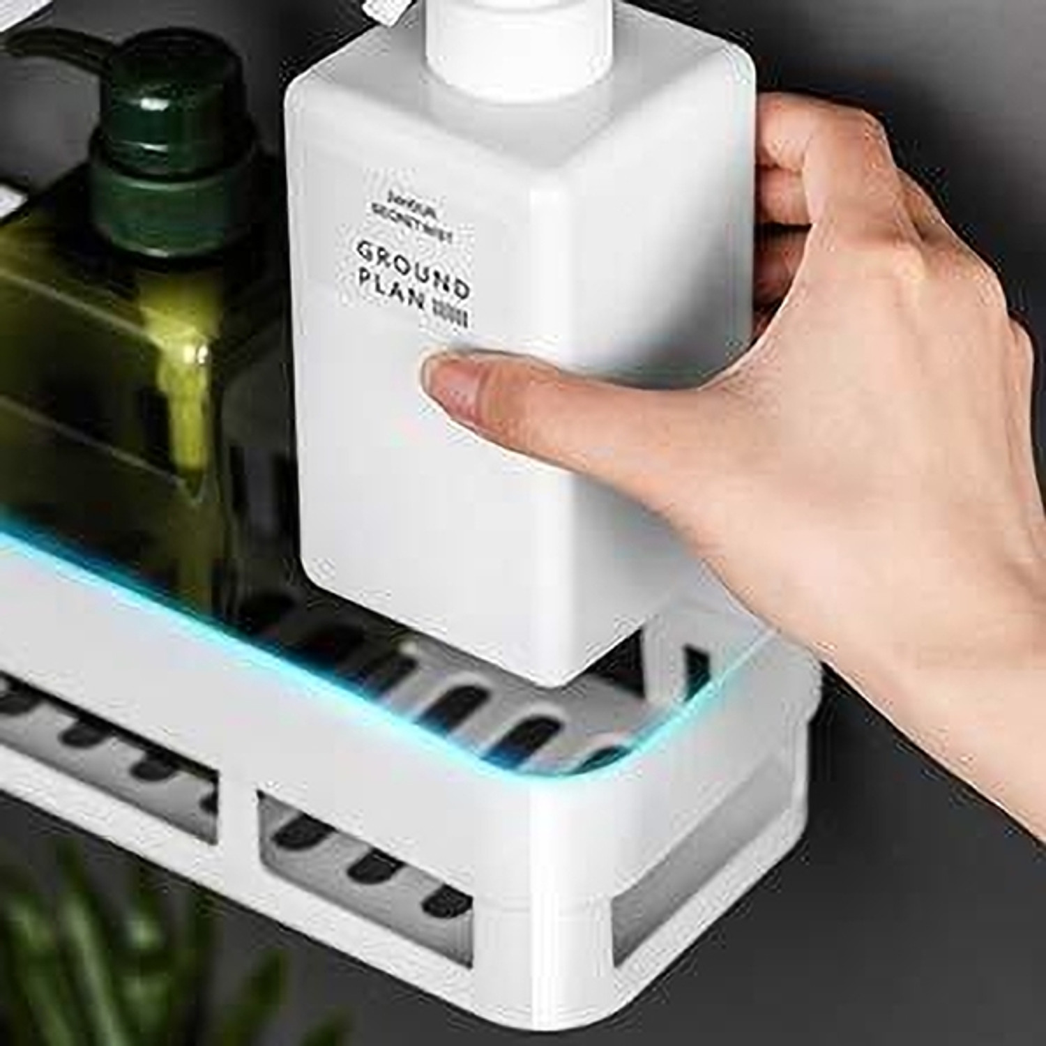 Image of PYORIT Multipurpose Wall Mounted Bathroom Storage Shelf Organizer Plastic 2 Soap dish Plastic Wall Shelf