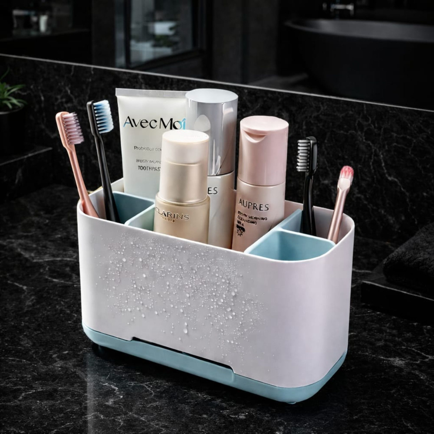 Image of myniqs Toothbrush Holder for Bathroom | Multipurpose Toothbrush case | Toothbrush Caddy Plastic Toothbrush Holder (Blue)
