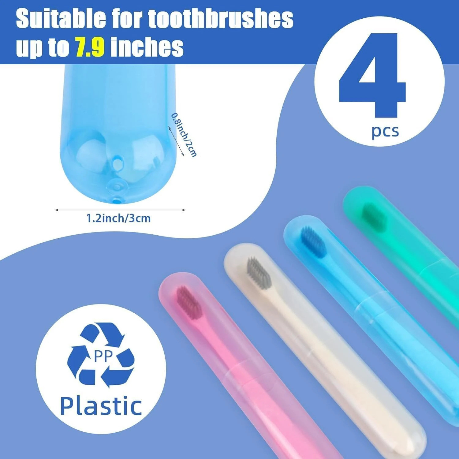 Image of PARAM DHYEY Toothbrush Container Tooth Brush Caps,Capsule for Storage and Travel Plastic Toothbrush Holder