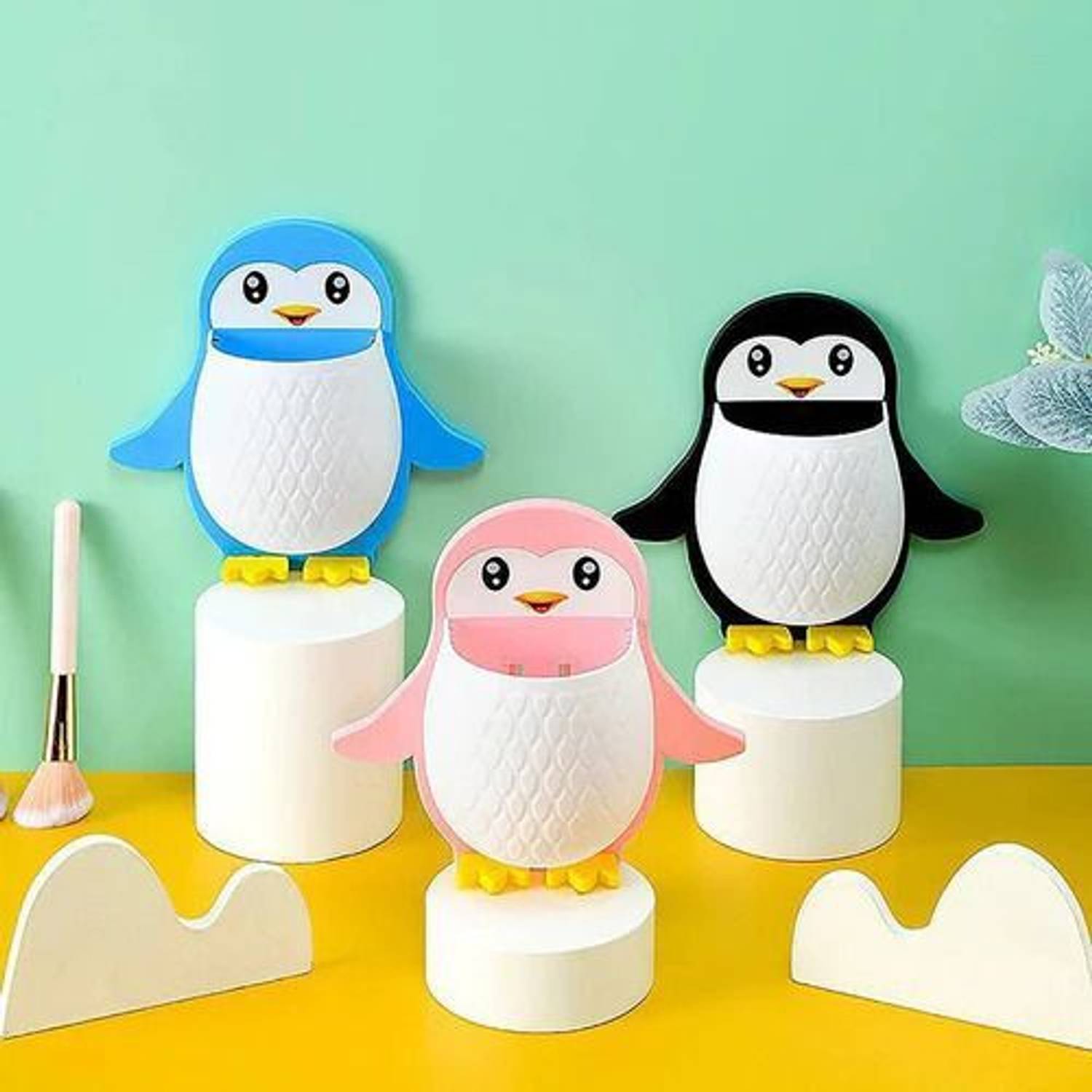 Bowoze Toothbrush Holders for Bathroom, Stand Brush Holder for Bathroom Wall Mounted Plastic Toothbrush Holder