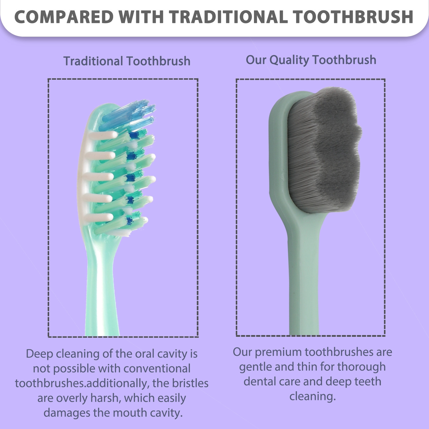 Image of CARE CUB Green ZigZig Nano10000 Bristle Good Cleaning Effect For Sensitive teeth oralGum Ultra Soft Toothbrush