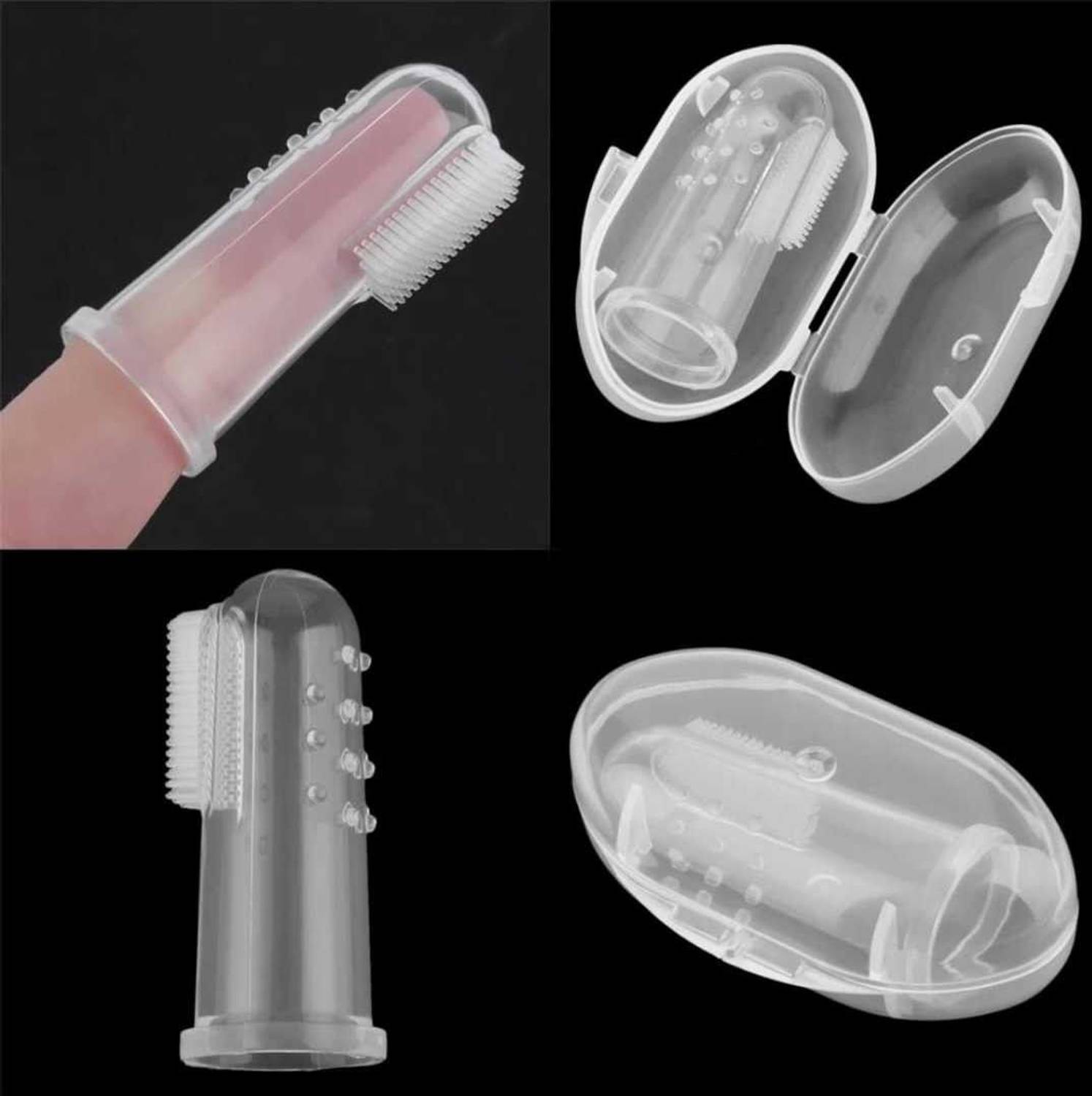 KRISHIVDOCK Silicon Baby Finger Toothbrush ,BabyFinger Brush Tong