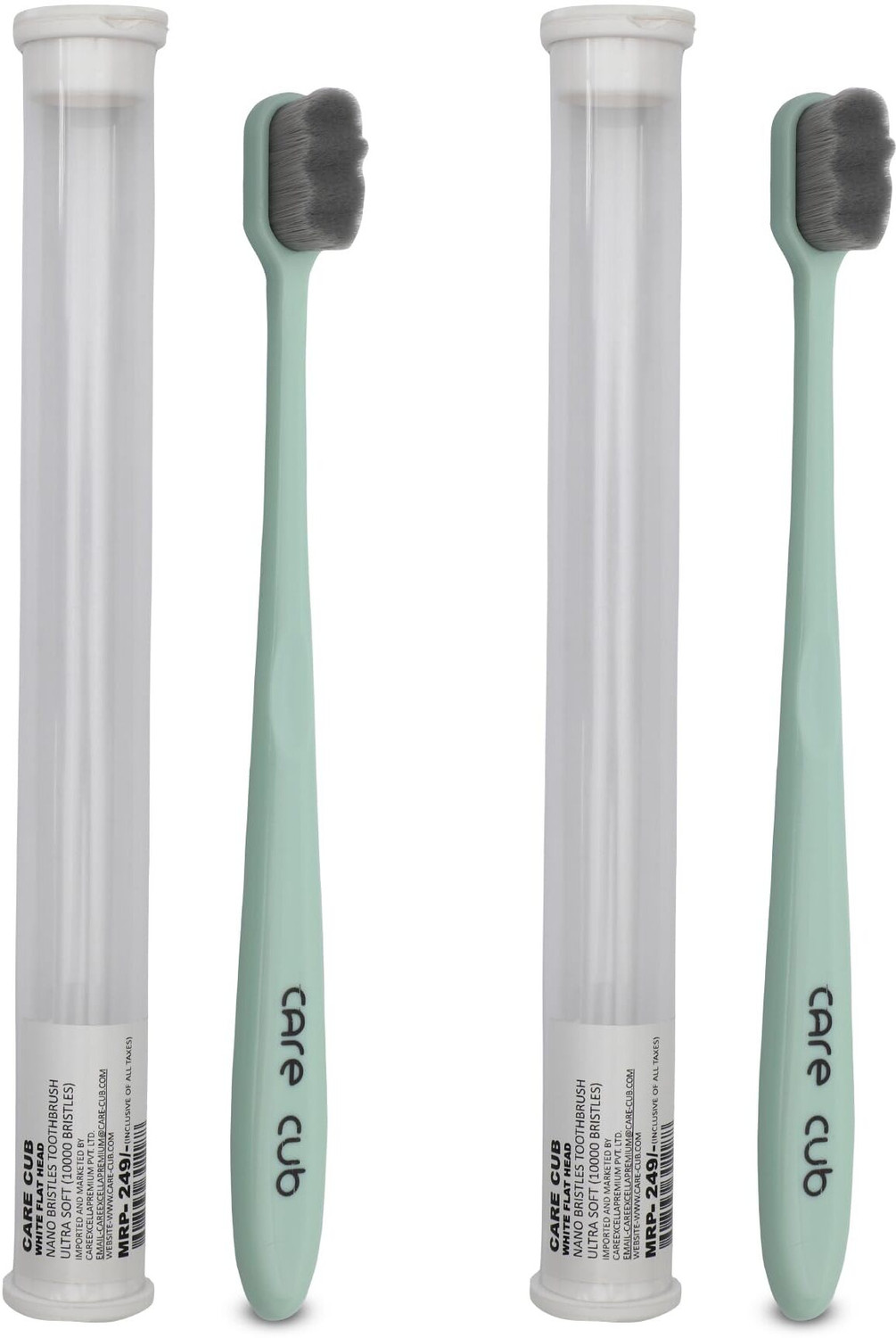 Image of CARE CUB Green ZigZag Nano10000 Bristle BPA Free Effect For Sensitive Teeth OralGum Ultra Soft Toothbrush