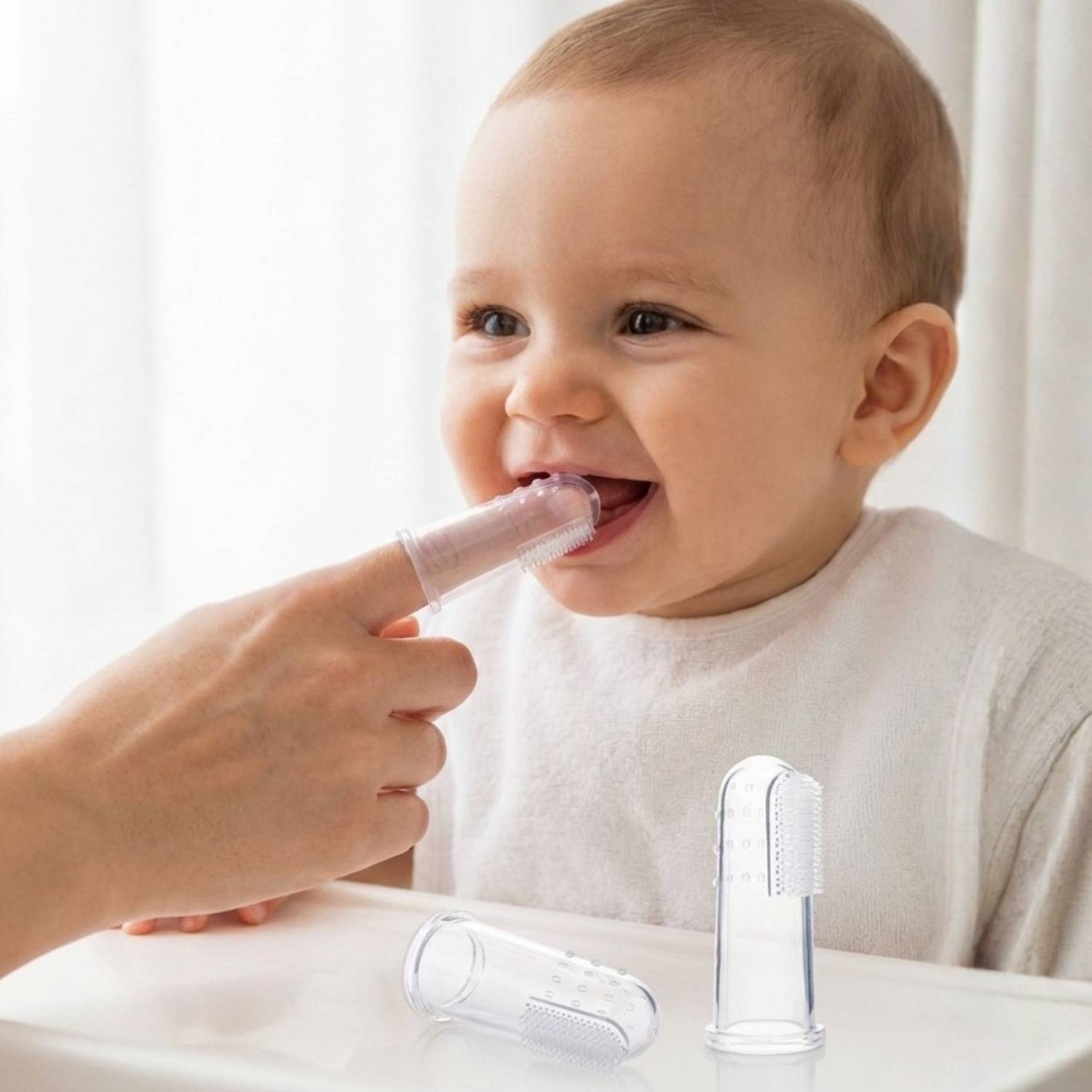 BabyPro Finger Toothbrush with Storage Case, Silicone Soft Bristles for Kids Extra Soft Toothbrush