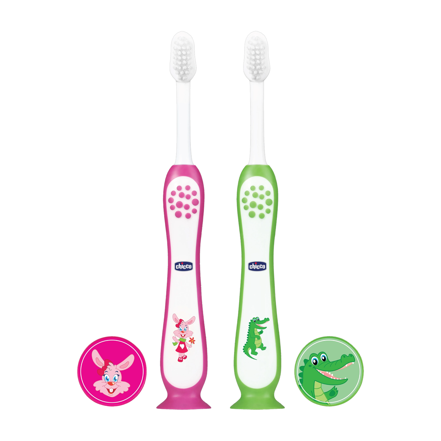 Chicco Ultra Set Pink + Green 3Y-8Y (BPA Free) Ultra Soft Toothbrush
