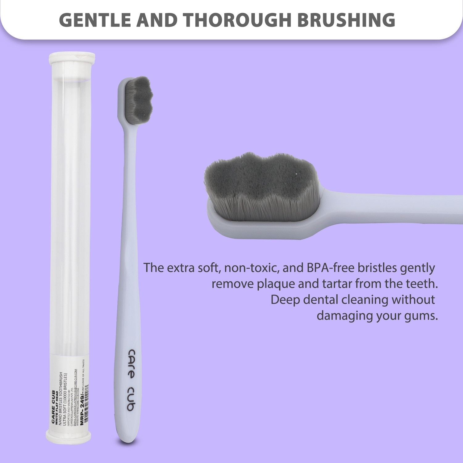 Image of CARE CUB Multicolour ZigZag Nano10000 Bristle BPA Free Effect For Sensitive Teeth Ultra Soft Toothbrush
