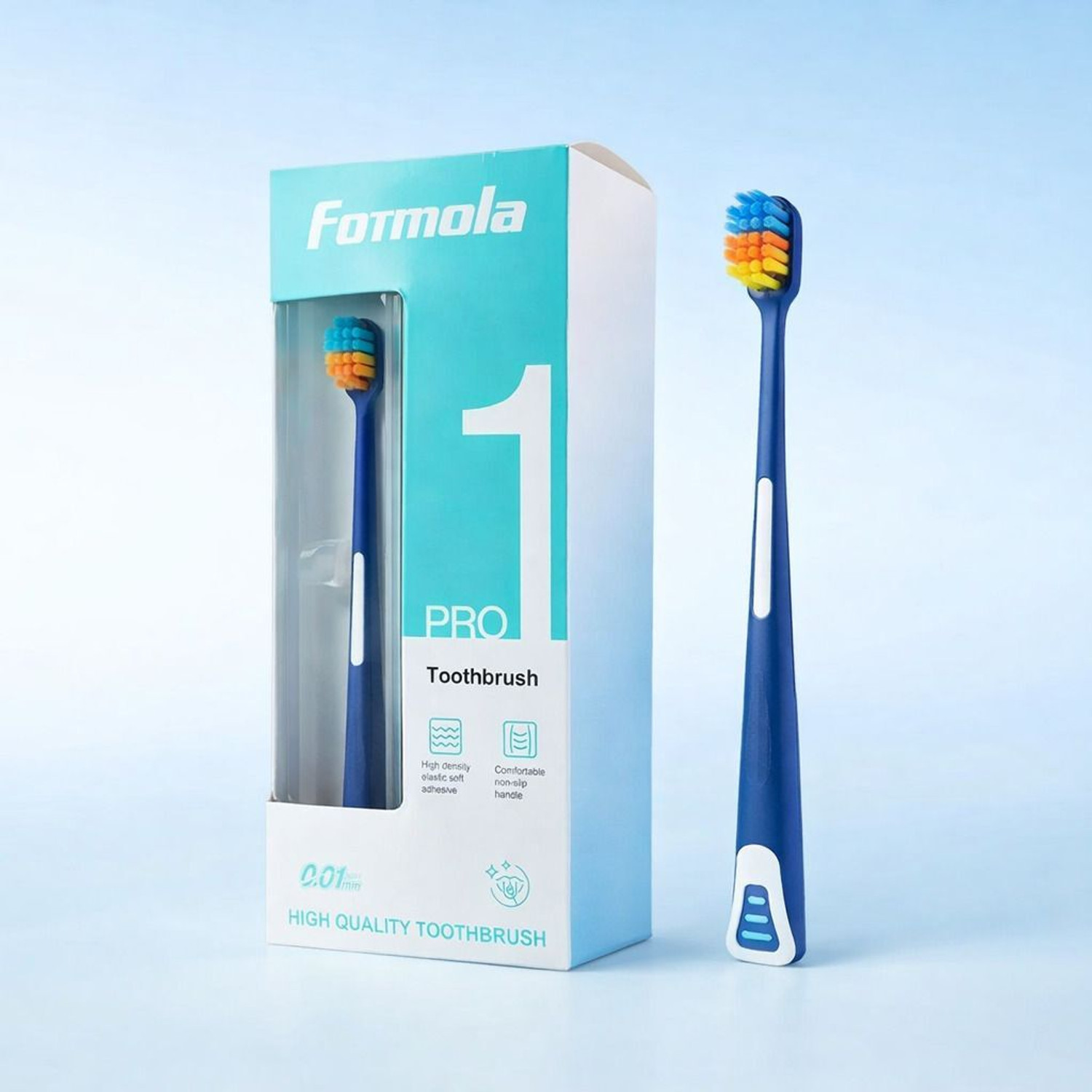 Image of AK10ZONE 2 In 1 Soft Bristle Toothbrush With Tongue Cleaner Scraper Soft Toothbrush