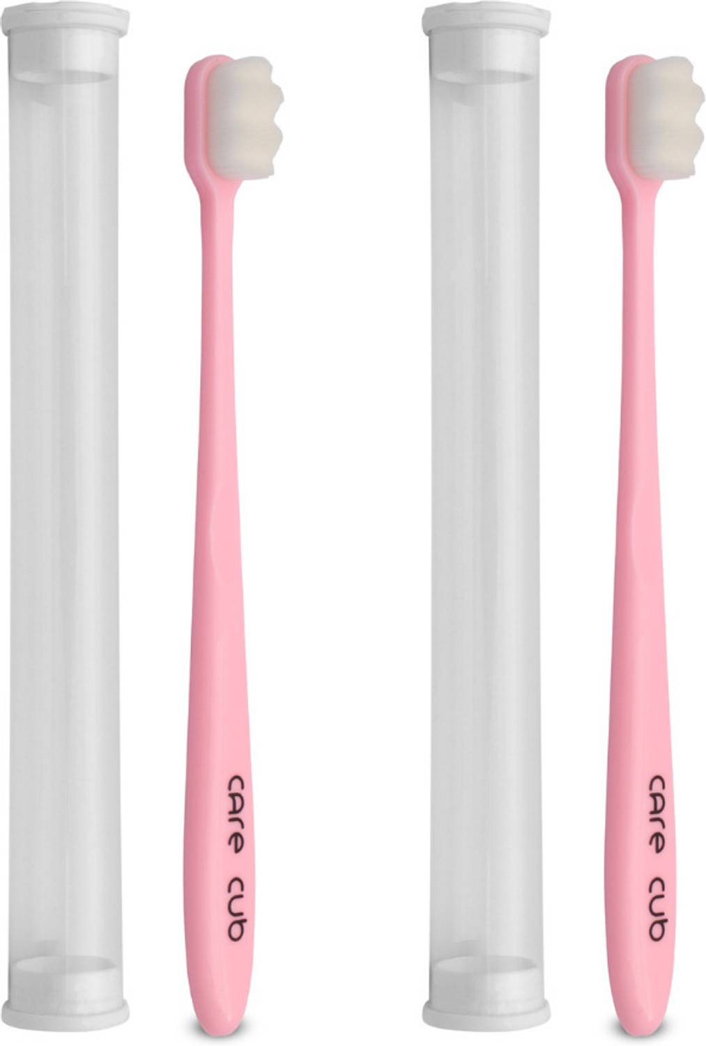 CARE CUB Pink Flat Nano10000 White Bristl BPA Free Perfect For Sensitive Teth Ultra Soft Toothbrush