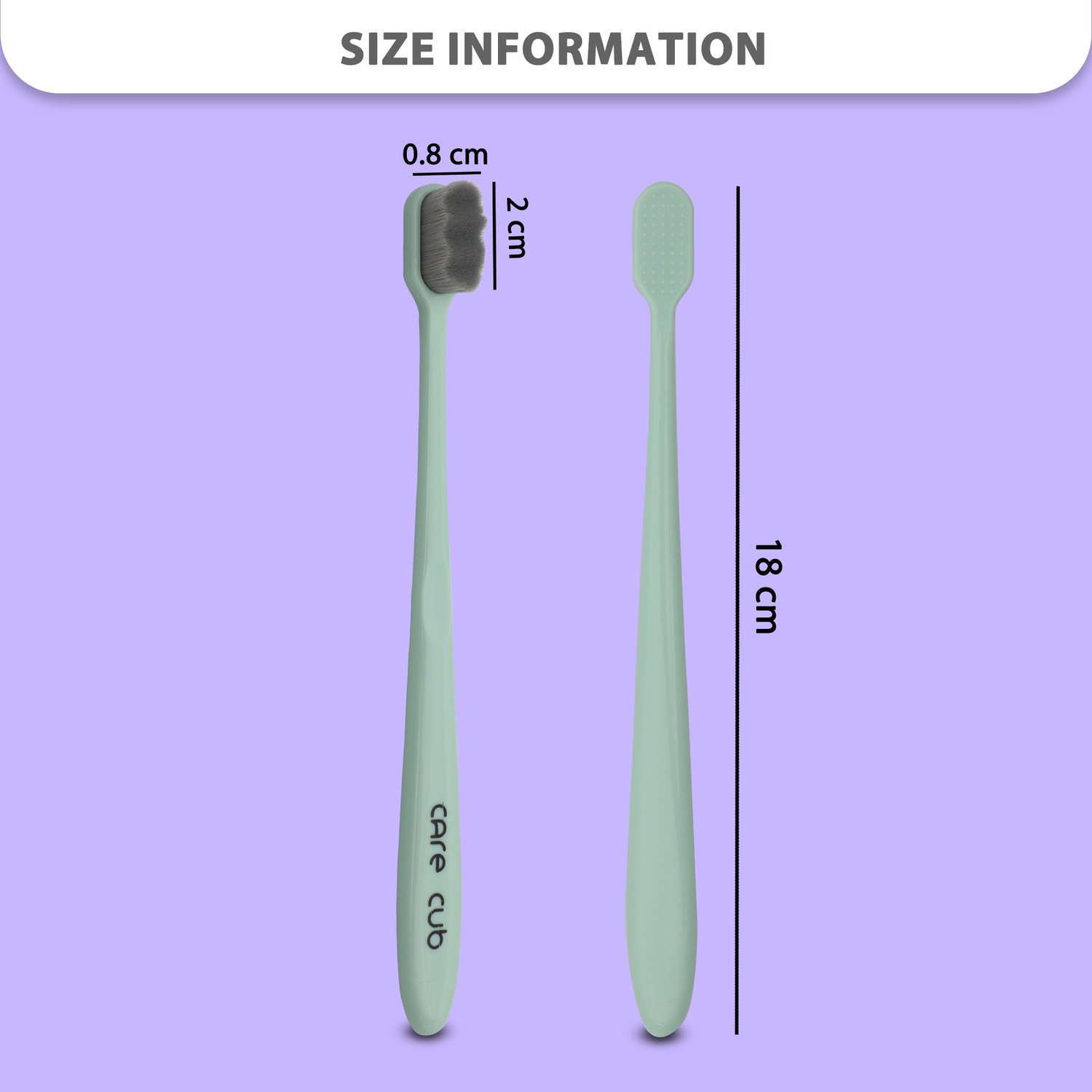 Image of CARE CUB Green ZigZag Nano10000 Bristle BPA Free Effect For Sensitive Teeth OralGum Ultra Soft Toothbrush