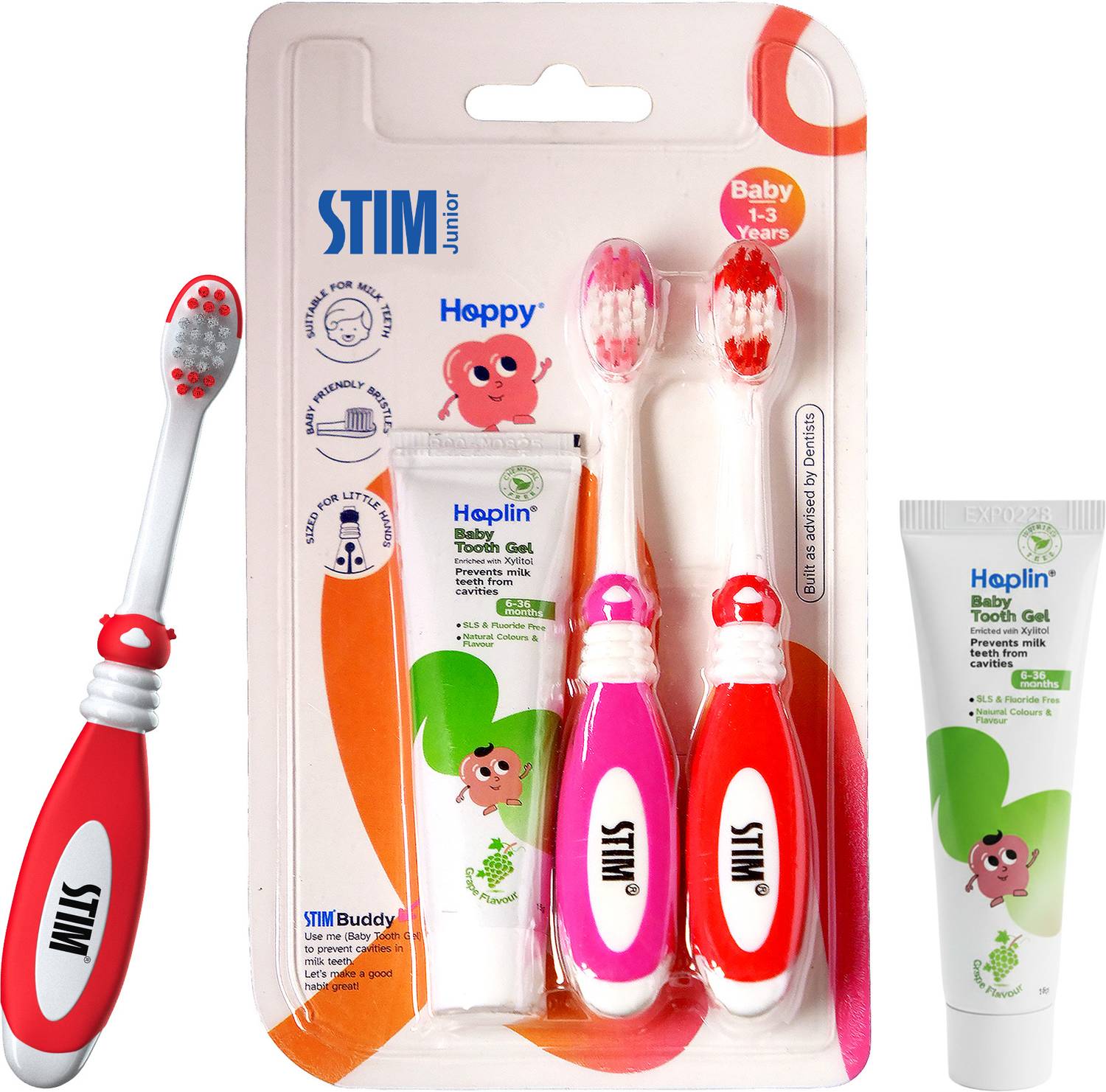 STIM Junior Baby Toothbrush 1-3 Years Soft Bristles Safe To