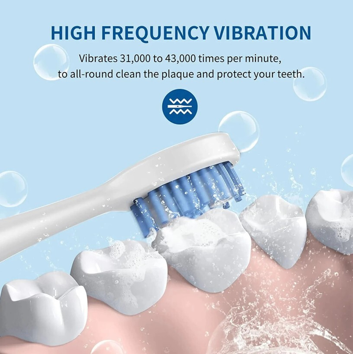 Image of RGV Premium Quality 6 Mode USB Rechargeable Electric Toothbrush with IPX7 Waterproof Ultra Soft Toothbrush