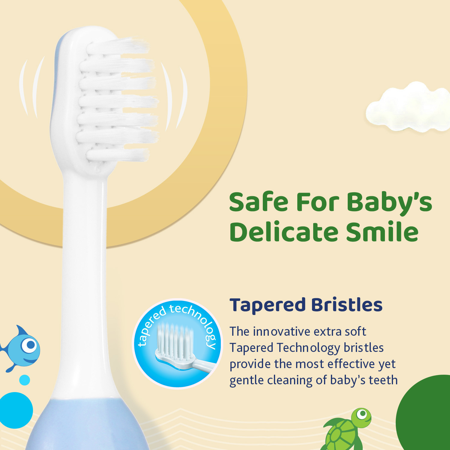 Image of Chicco TOOTHBRUSH SET BLUE+GREEN 6M-36M Ultra Soft Toothbrush