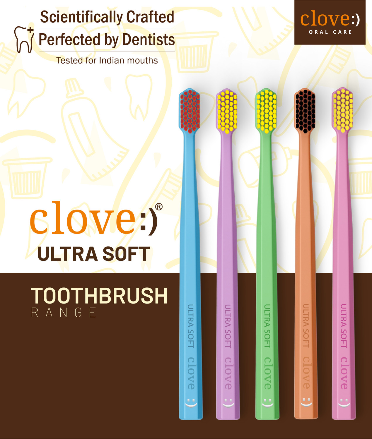 Image of Clove 4160 Bristles Toothbrush for Sensitive Teeth & Gums Ultra Soft Toothbrush