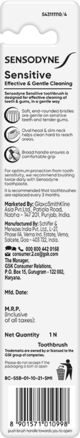 Image of SENSODYNE Sensitive with soft rounded bristles Soft Toothbrush