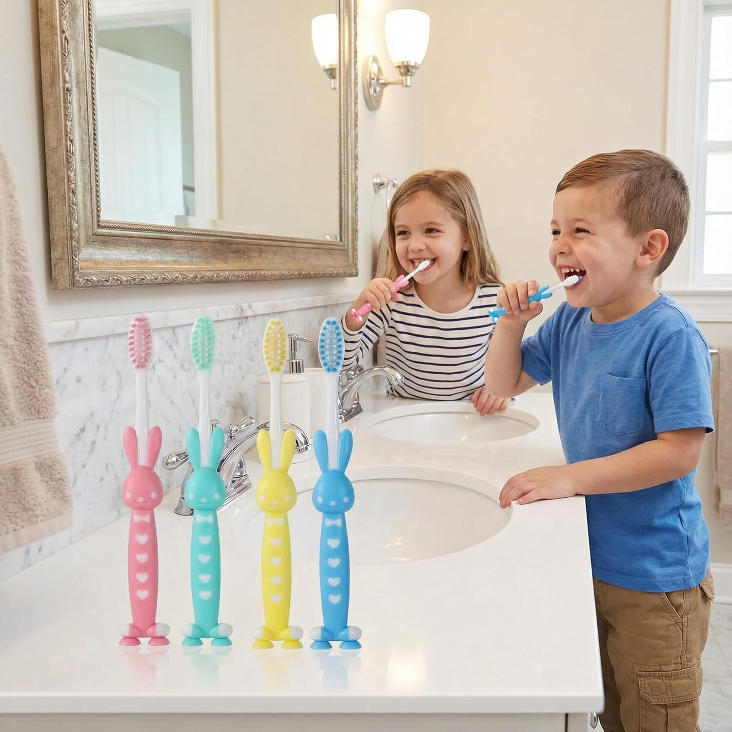 Image of RGV Bunny Kids Toothbrush Set PACK OF 4 Ultra Soft Toothbrush