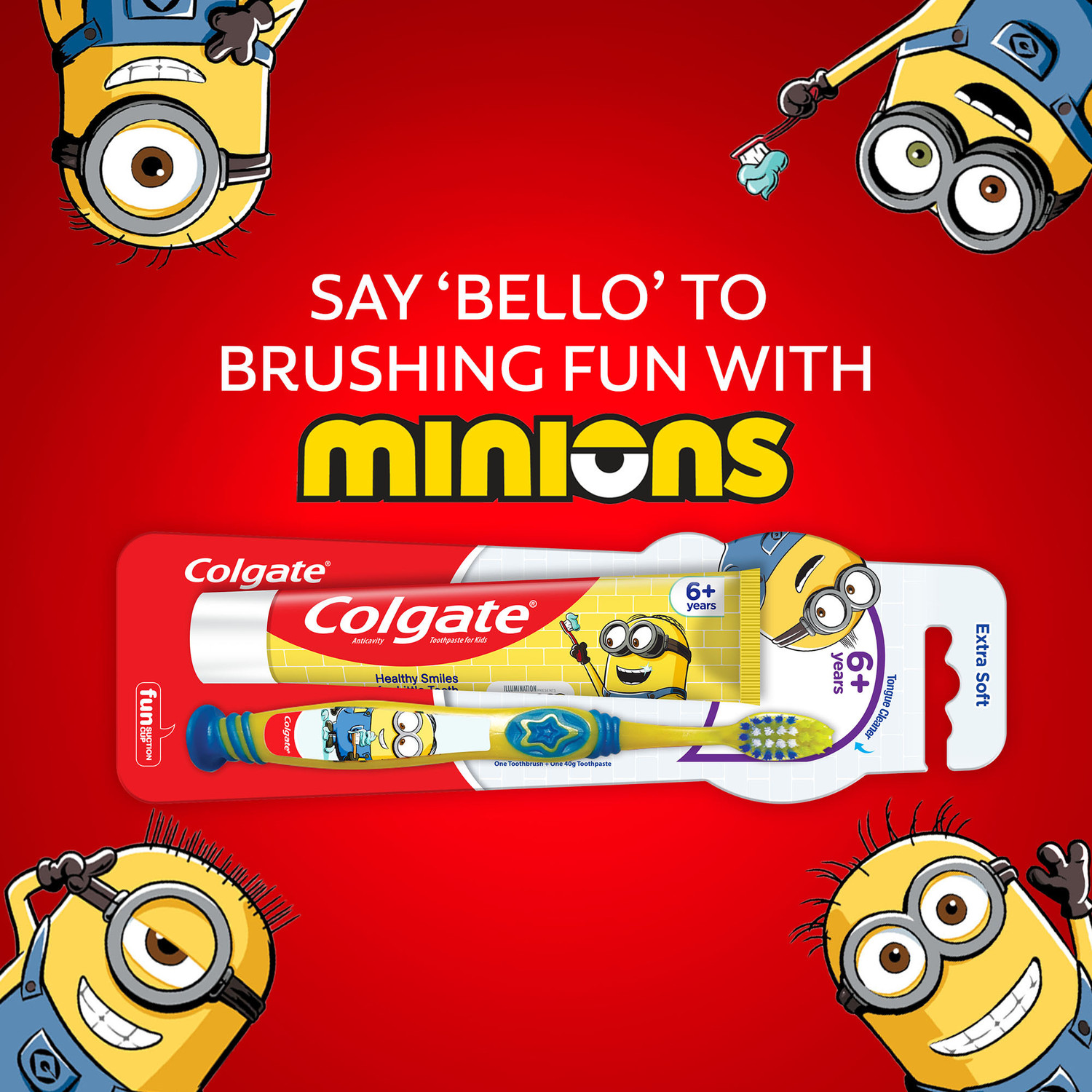 Image of Colgate Kids (6+ years) Minion Toothbrush Extra Soft Toothbrush