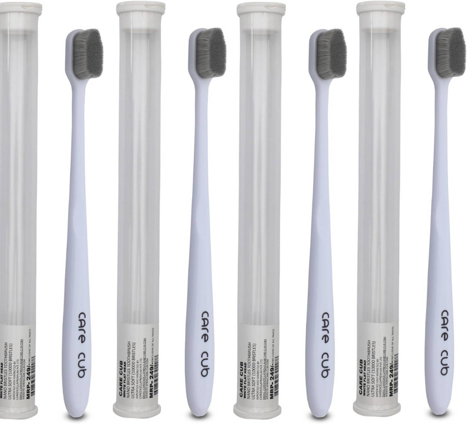 CARE CUB White Flat Nano10000 Bristle BPA Free Effect For Sensitive Teeth OralGum Ultra Soft Toothbrush