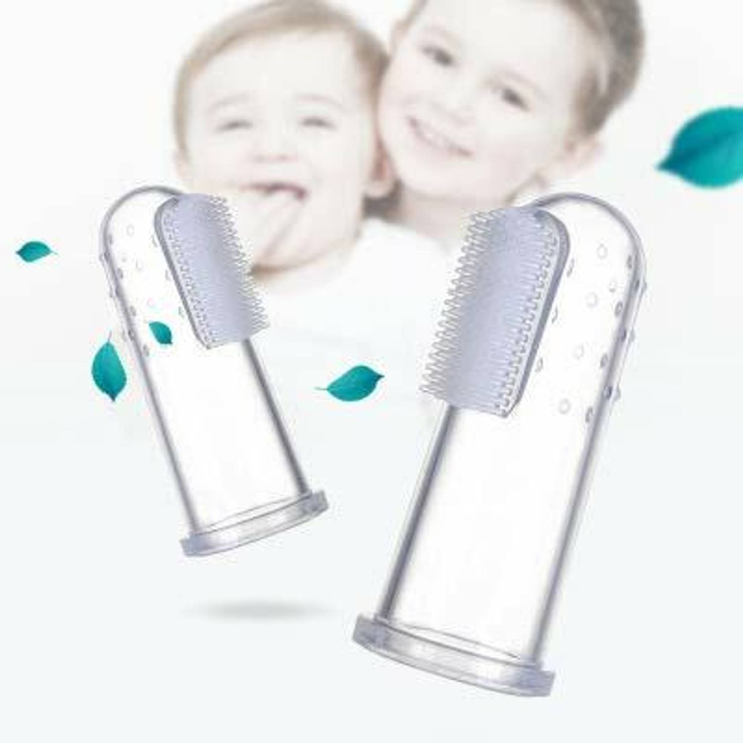 Aabhir Traders ilicone finger baby toothbrush,toddler training tooth brushes with Hygiene case - silicon