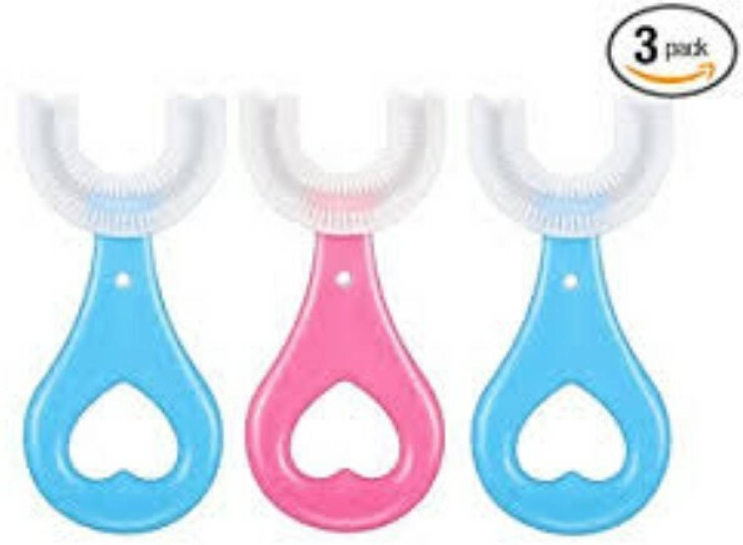 AirSoft U-shaped 2-6 Years Mouth-Cleaning Silicone Brushing KidssDental Care(pack of 3) Ultra Soft Toothbrush