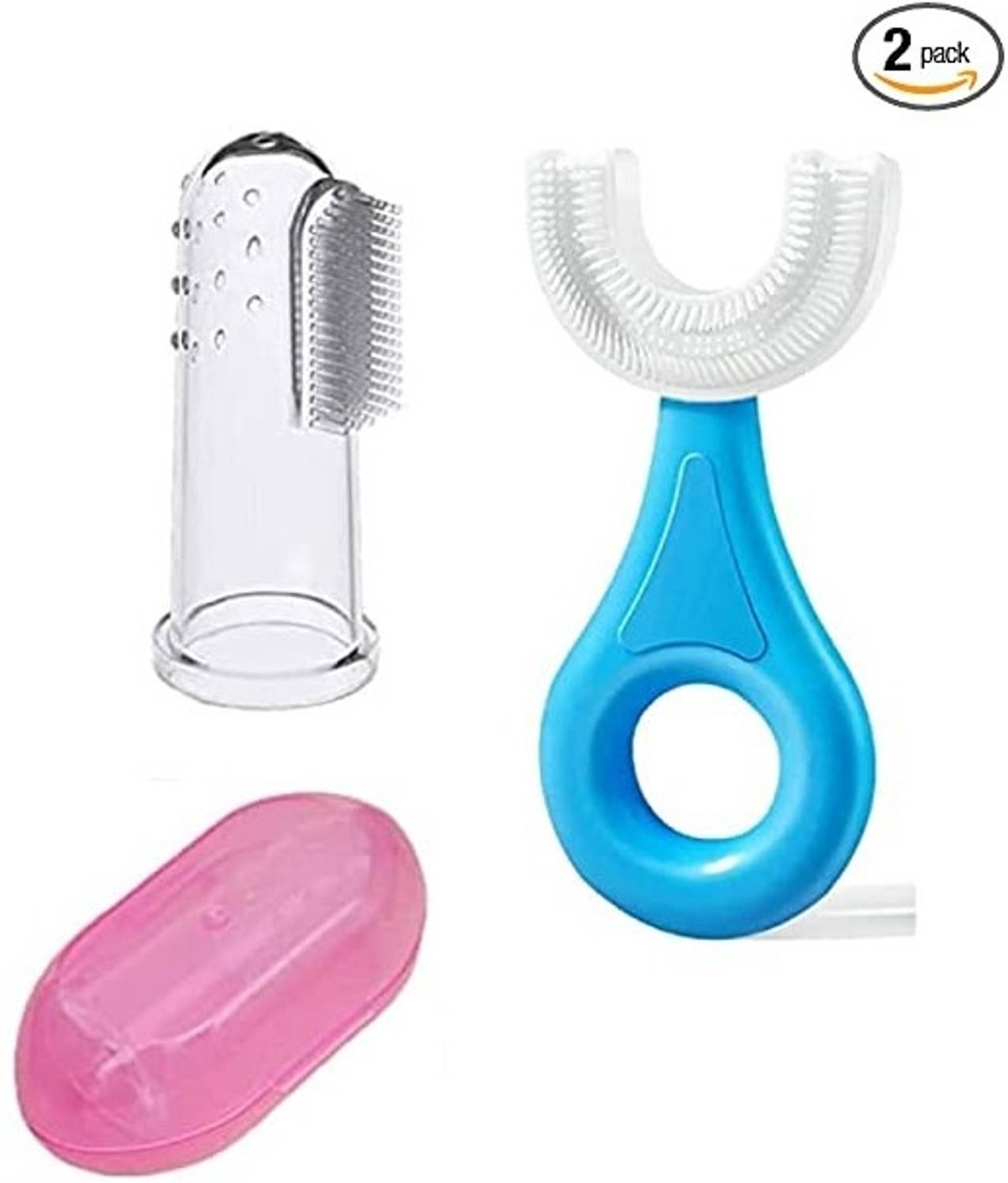 Aimtex U Shape & Finger Toothbrush Combo Ultra Soft Toothbrush (P