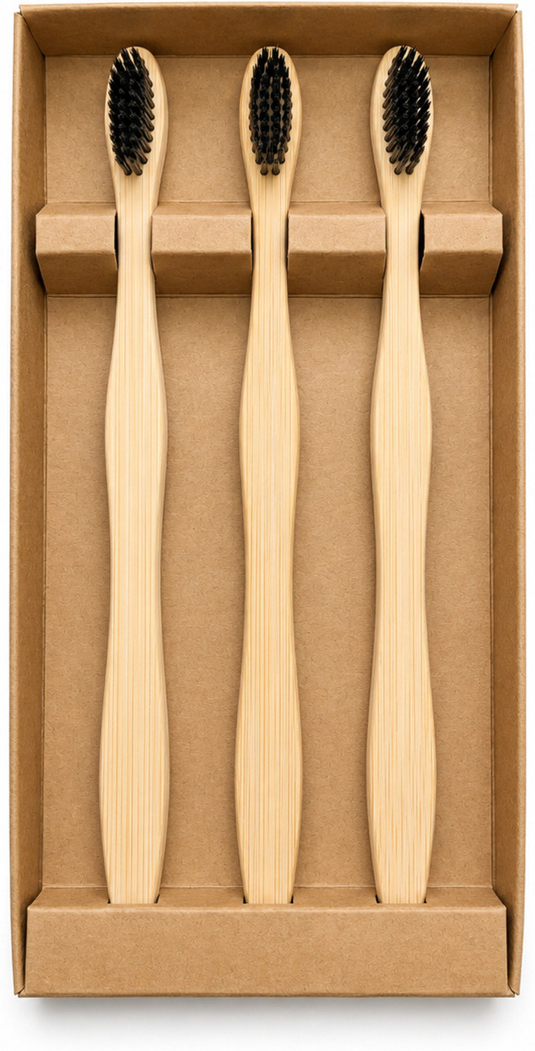 Image of CARE CUB Bamboo Natural Toothbrush For Adults Soft Toothbrush