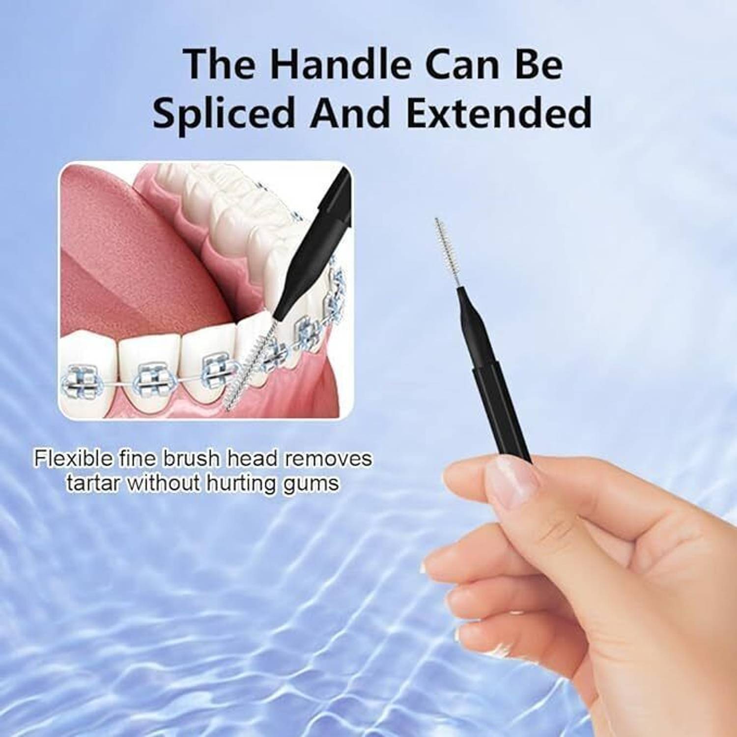 Zibuyu 25Pcs Micro Cleaning Brushes 2.5mm Dental Brace Cleaning