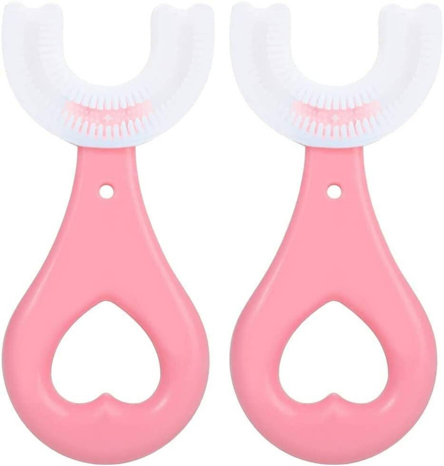 Millionminds Soft Whitening 360 Degree U-shaped For 2-6 Years Mouth-Cleaning Pink Toothbrush Ultra Soft Toothbrush