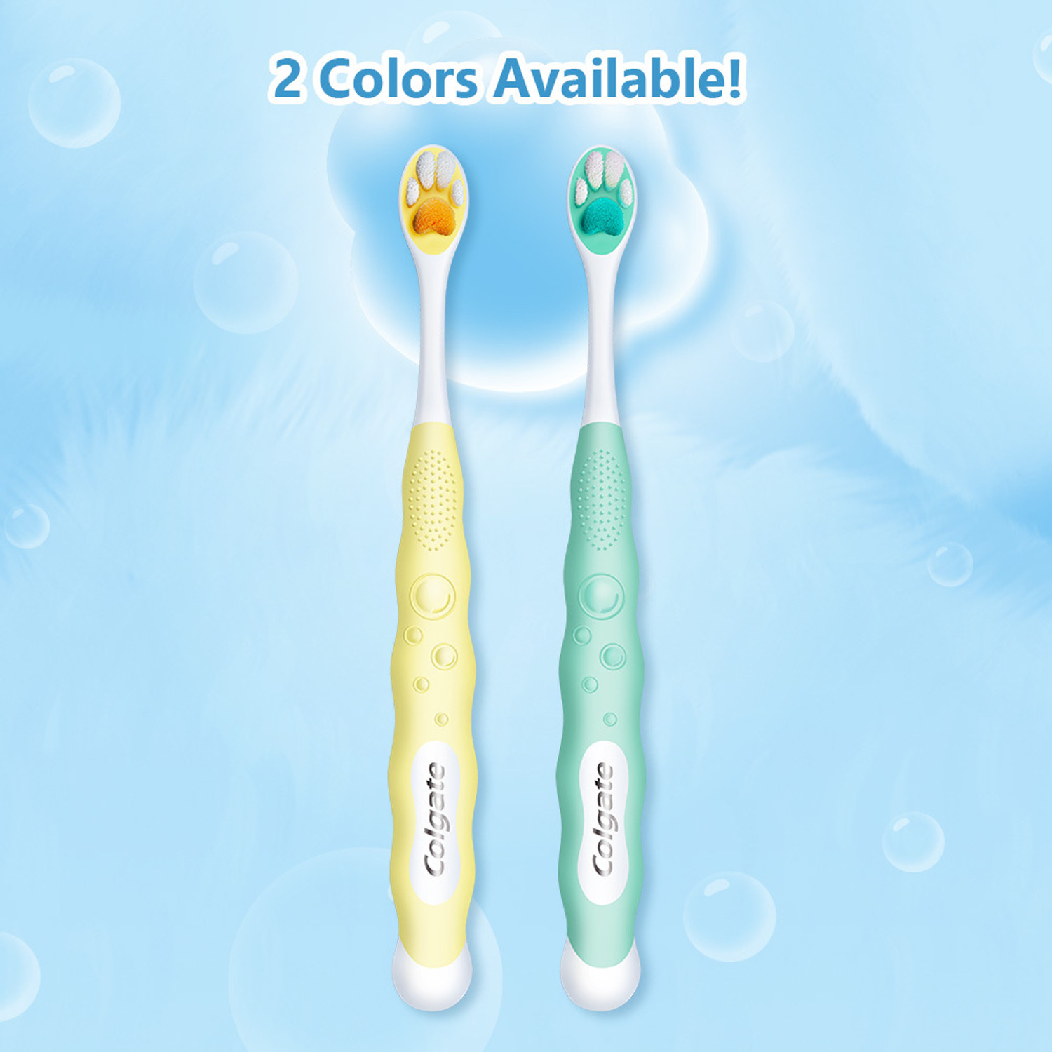 Image of Colgate Kids (5+ years) Fluffy Paw Toothbrush Ultra Soft (2 Pc) Ultra Soft Toothbrush