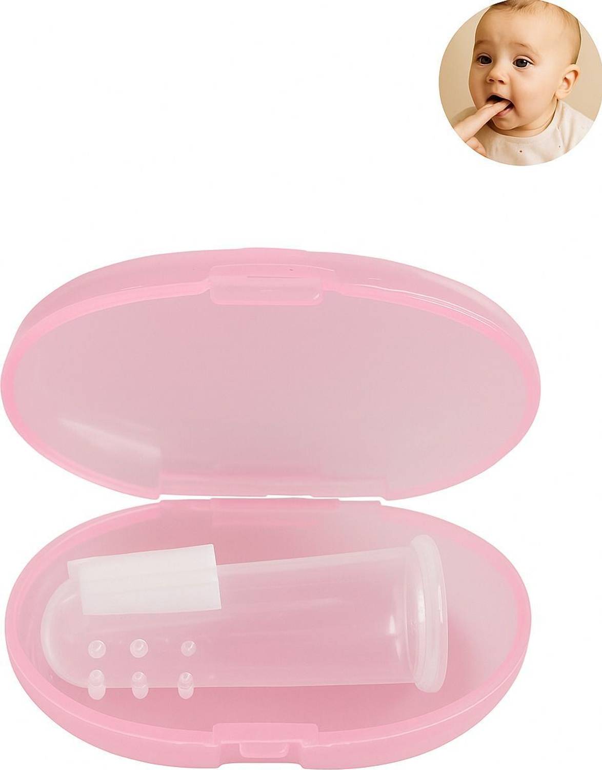 Blisskart Silicone Baby Finger-Brush with Case Ultra Soft Finger Brush pack of 1 Soft Toothbrush