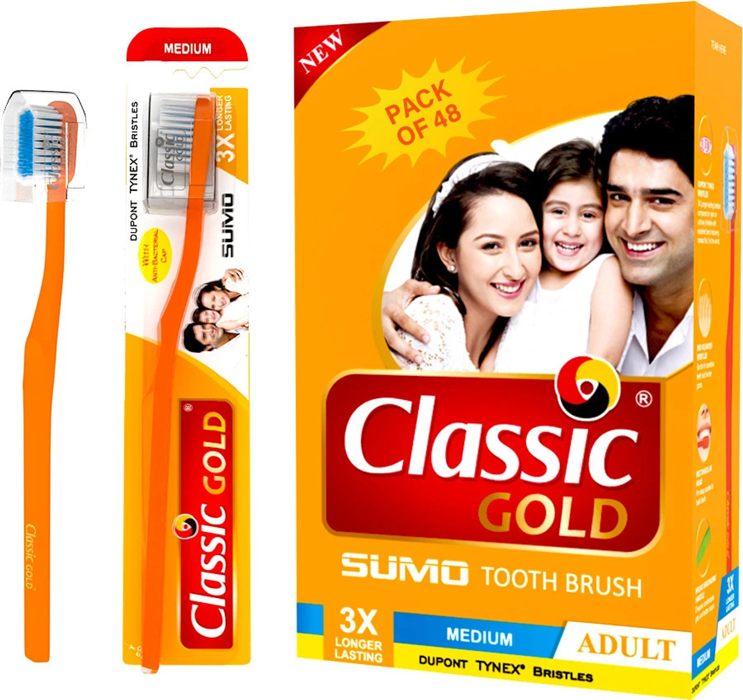 Image of CLASSIC GOLD SUMO Medium Toothbrush