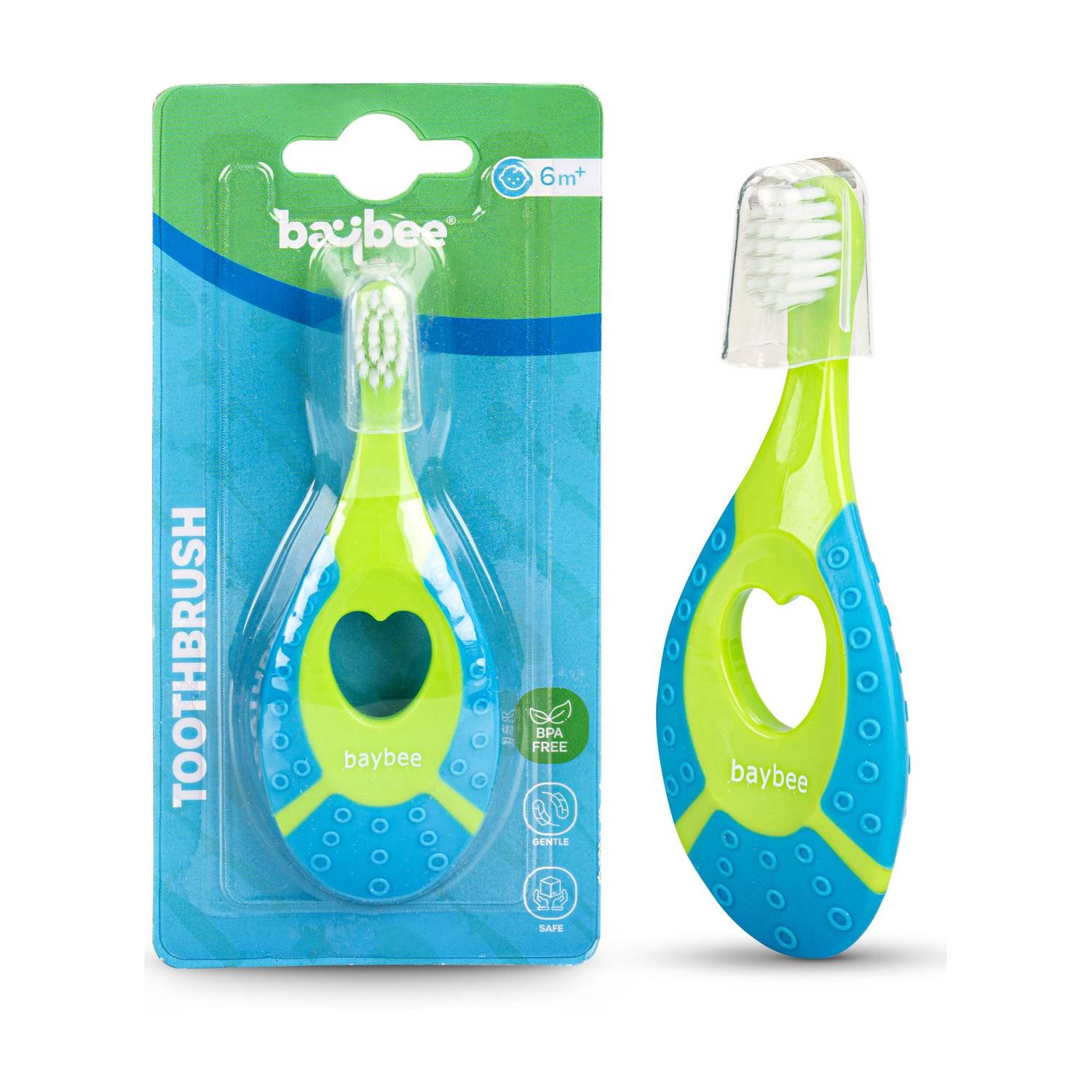 baybee Ultra Soft Infant Baby Training Toothbrush Set with Soft Bristles Easy Grip Blue Ultra Soft Toothbrush