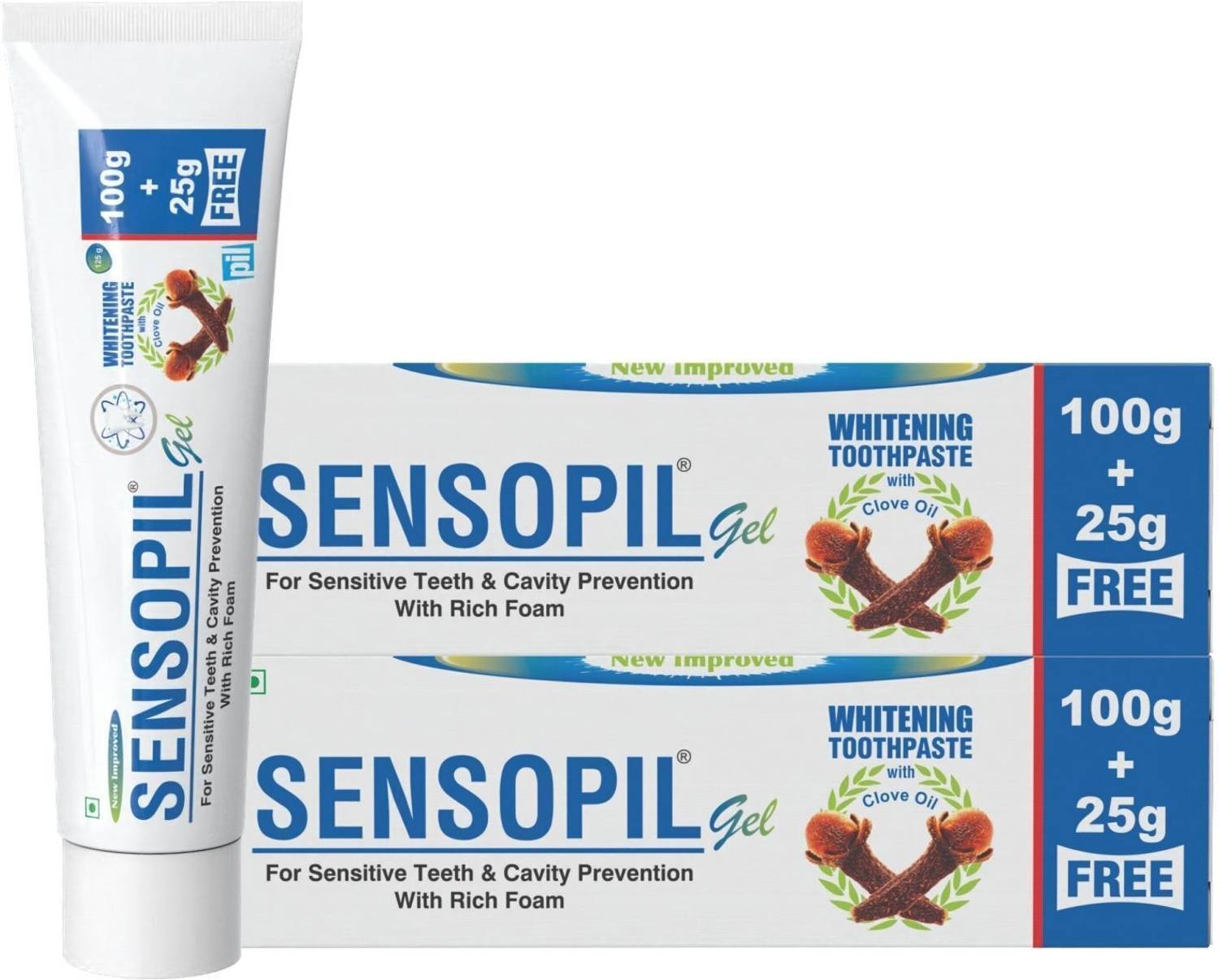 Sensopil Gel Whitening Toothpaste, Dual Action Formula For Deep R