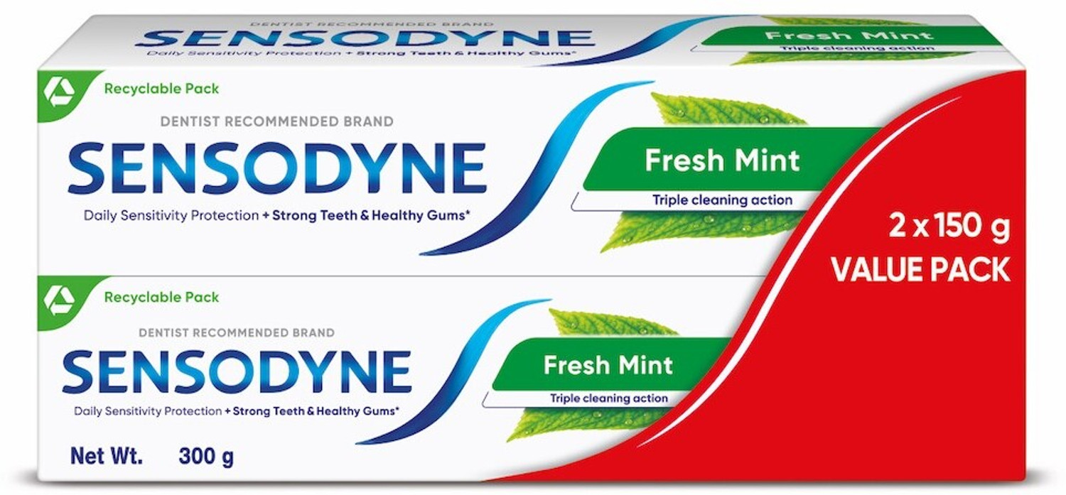 Image of SENSODYNE Fresh Mint 150g x 2 Value Pack (Save Rs 50) Toothpaste