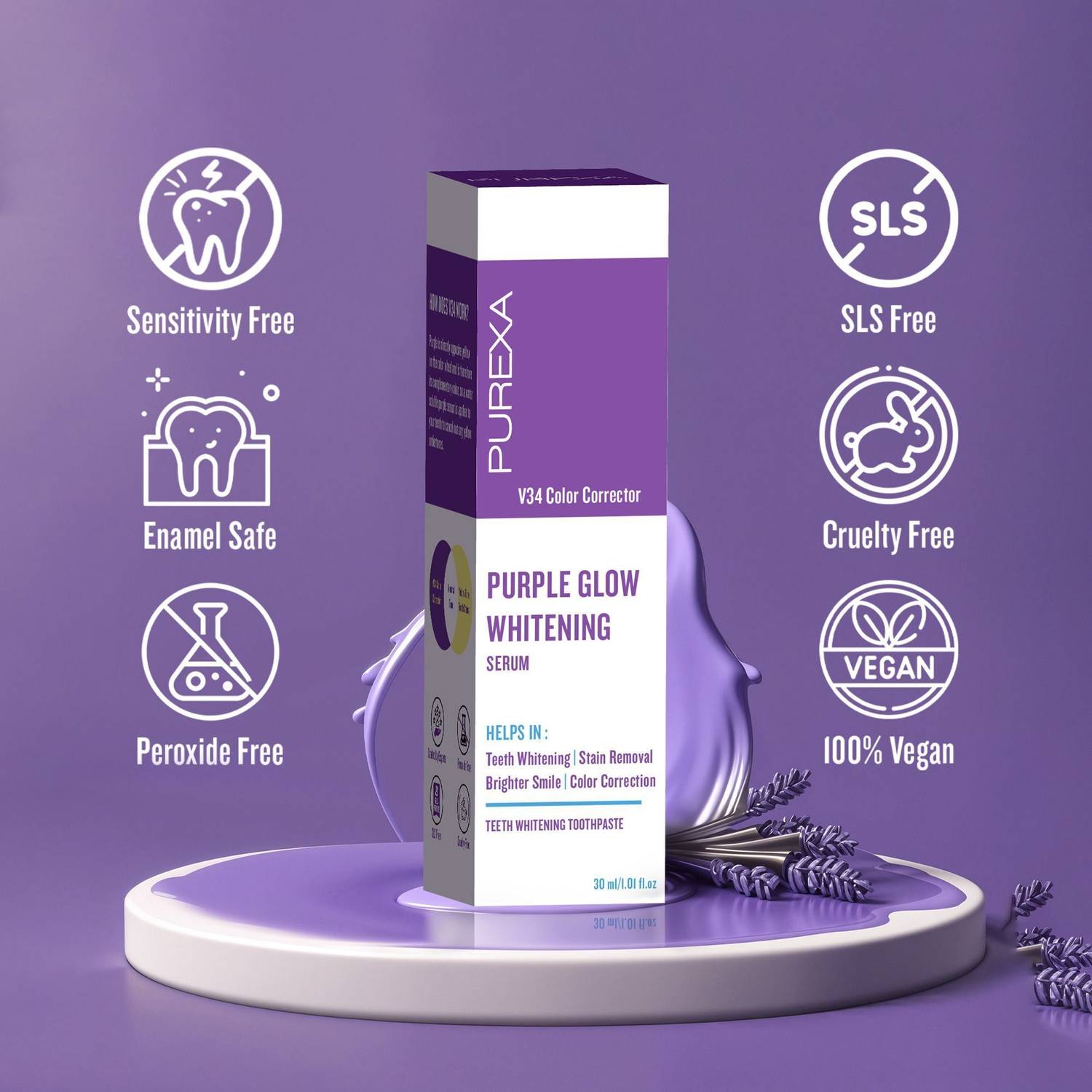 PUREXA Purple Teeth Whitening Toothpaste Serum Pack of 2 - Image 2