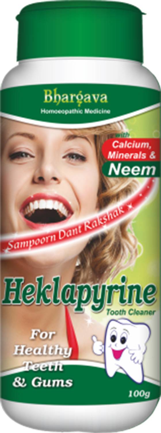 BHARGAVA Phytolab Heklapyrine Tooth Powder Controls Plaque Soothes Gums & Freshens Breath