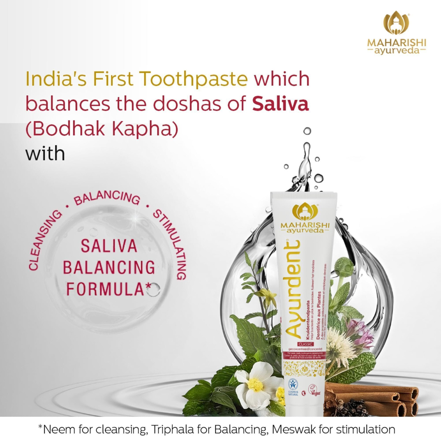 Image of MAHARISHI ayurveda Ayurdent Classic Toothpaste, For Toothache, Bleeding Gums, Sensitivity & Plaque Toothpaste