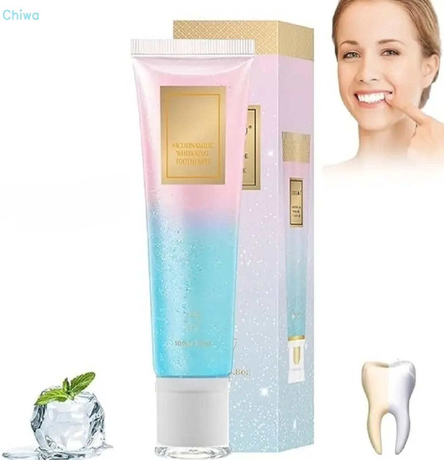 CHIWA Niacinamide Whitening Toothpaste Bright White | Clean Glow Boost Toothpaste