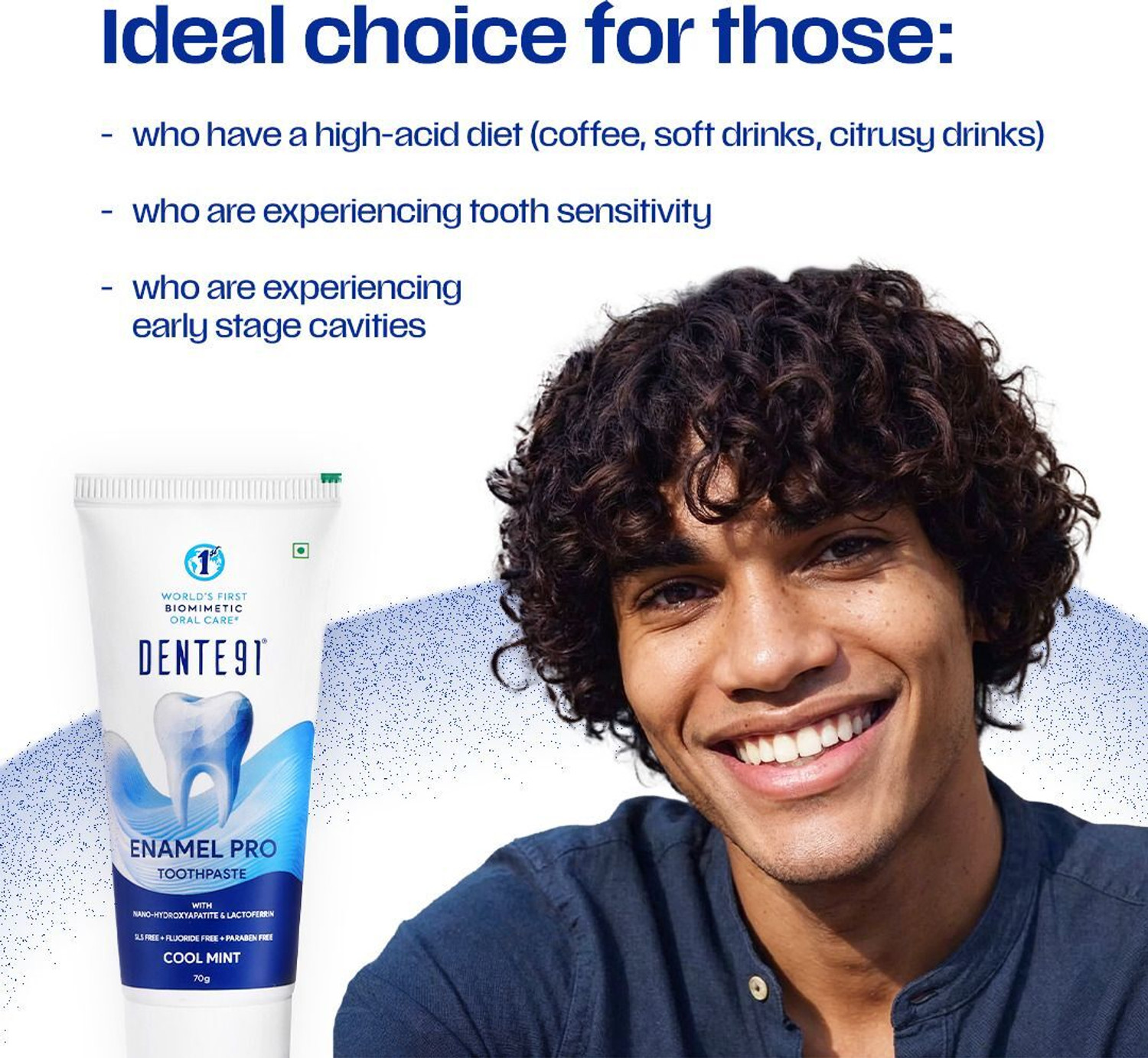 Image of DENTE91 Sensitivity Relief, Repairs Cavities,Free from SLS & Fluoride Toothpaste Toothpaste