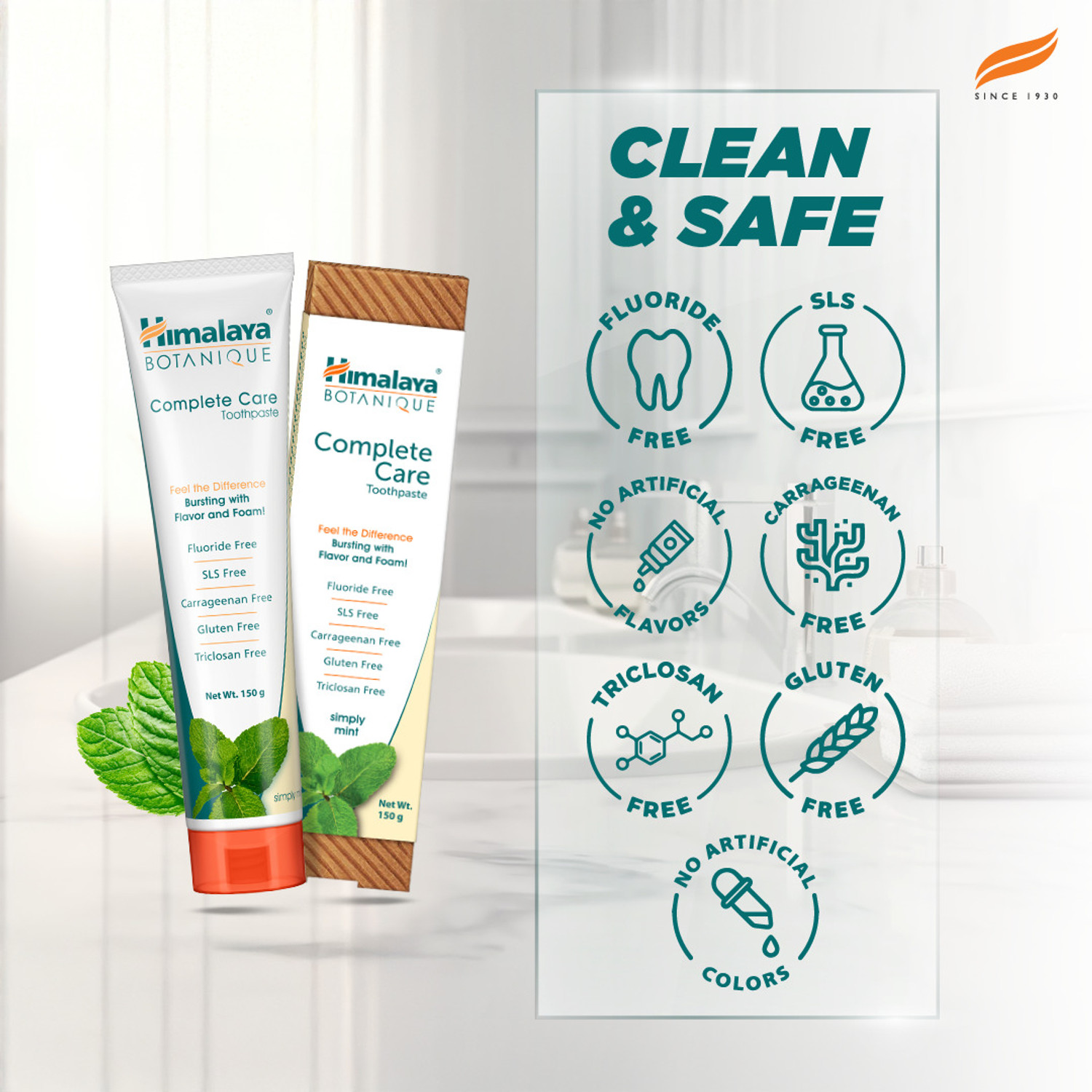 Image of HIMALAYA Botanique Complete Care Toothpaste - Simply Mint 150g Toothpaste