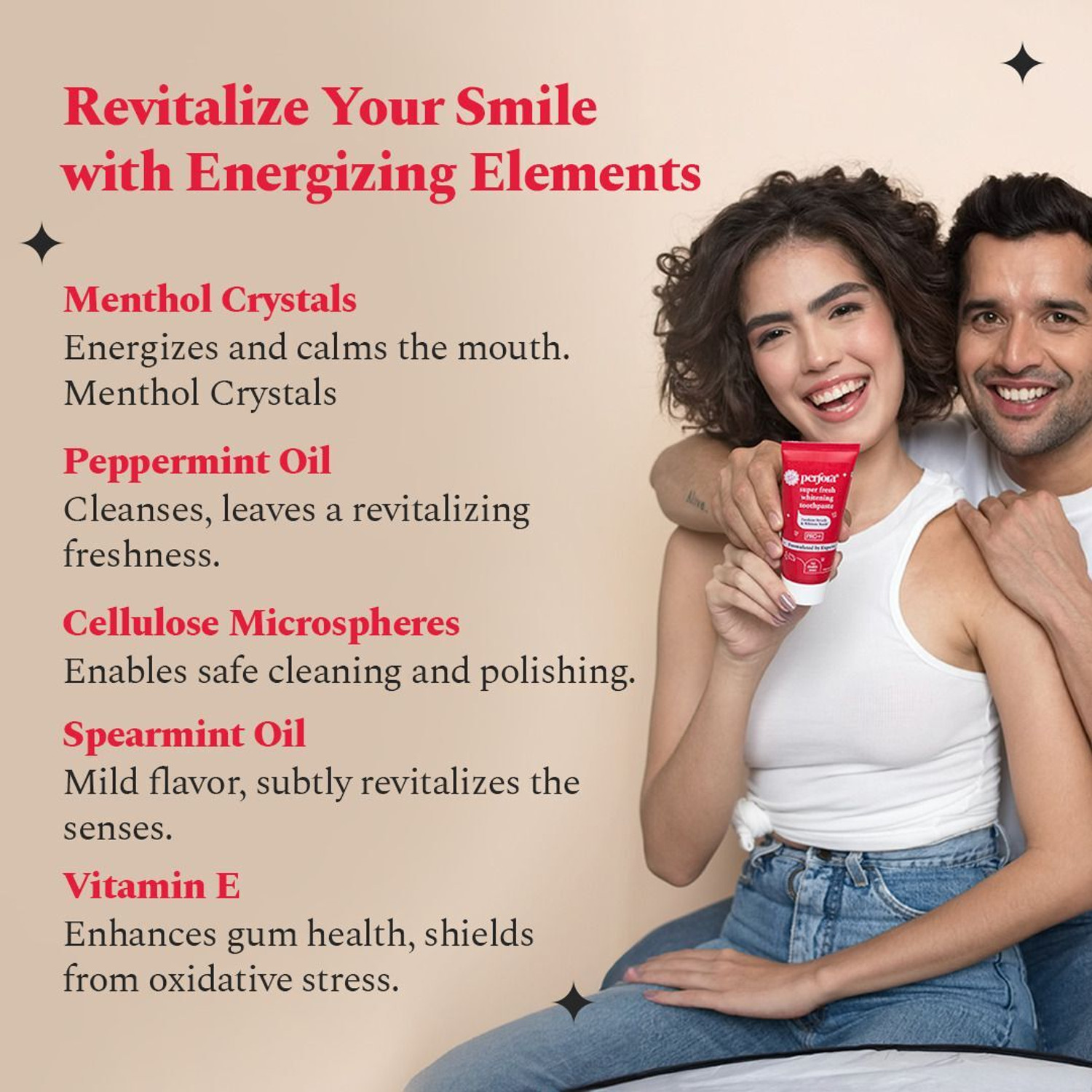 Image of Perfora Super Fresh Teeth Whitening & Active Freshness Toothpaste, SLS & Fluoride Free Toothpaste