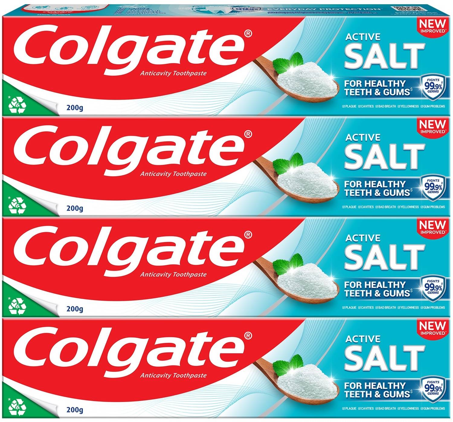 Colgate Active Salt Toothpaste with Salt and Mint, Daily Germ Pro
