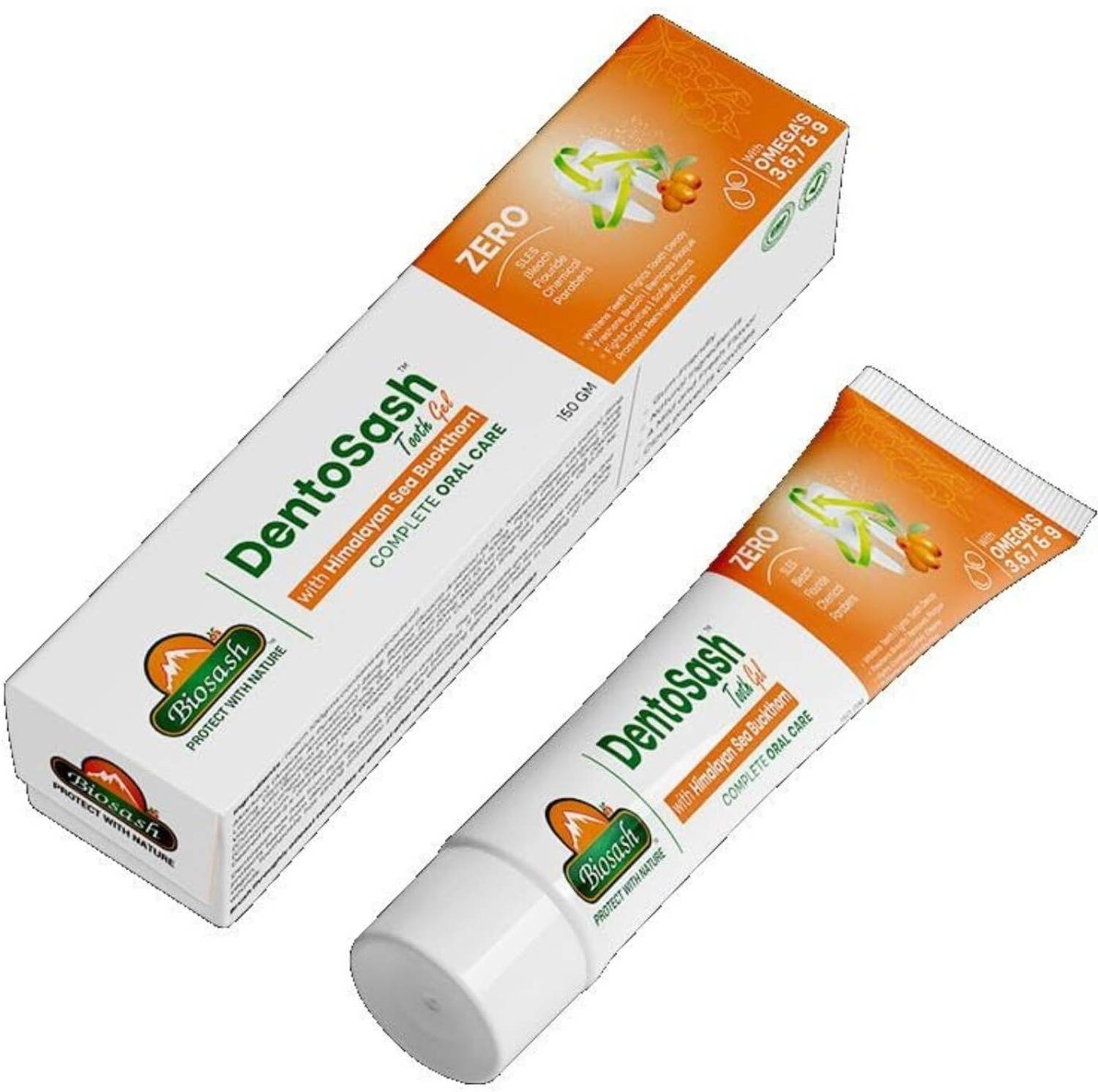 BIOSASH Seabuckthorn Dentosash Toothgel | SLS Free Herbal Toothpaste for strong gums Toothpaste